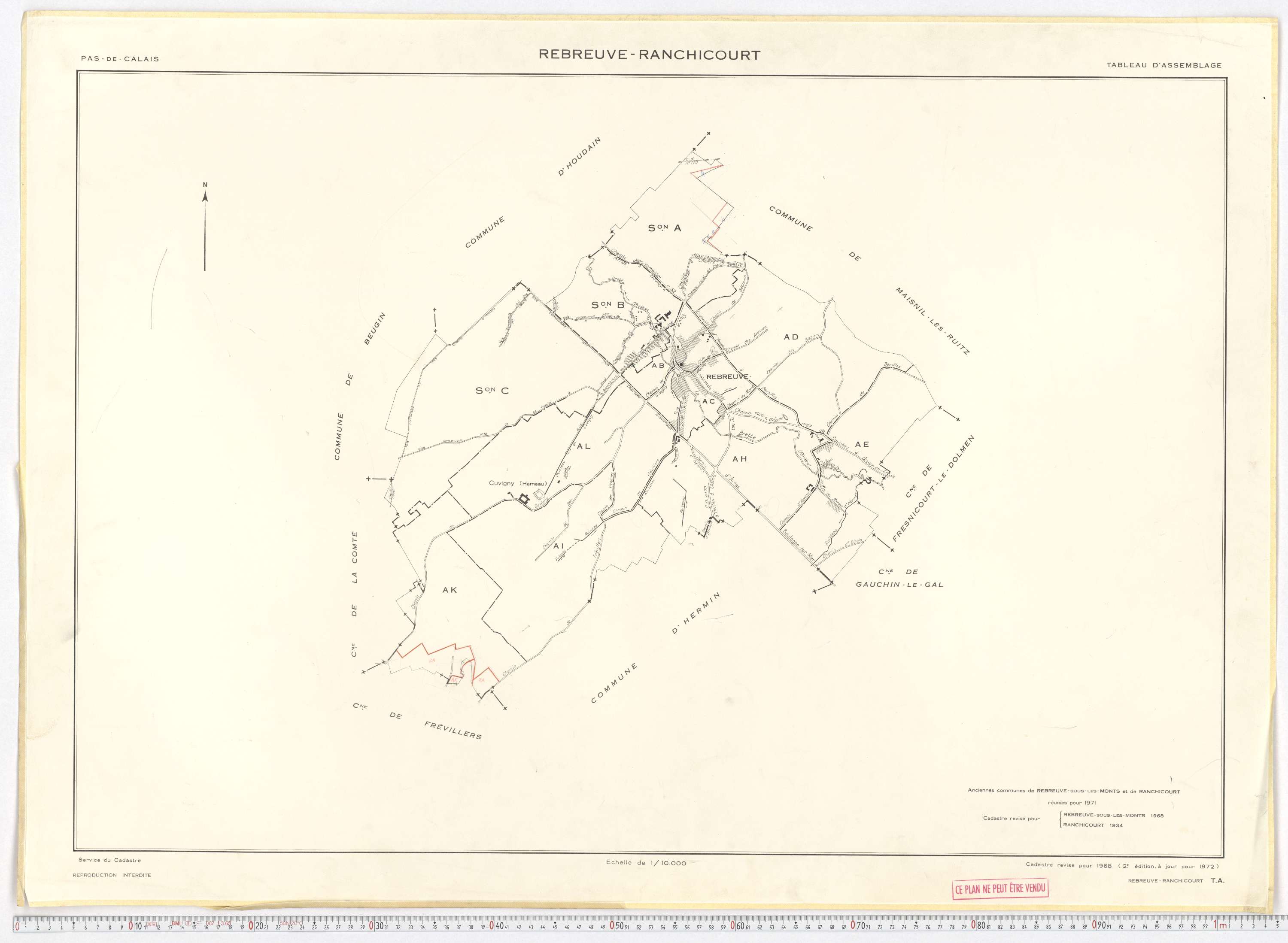 Rebreuve-Ranchicourt - Tableau d'assemblage.