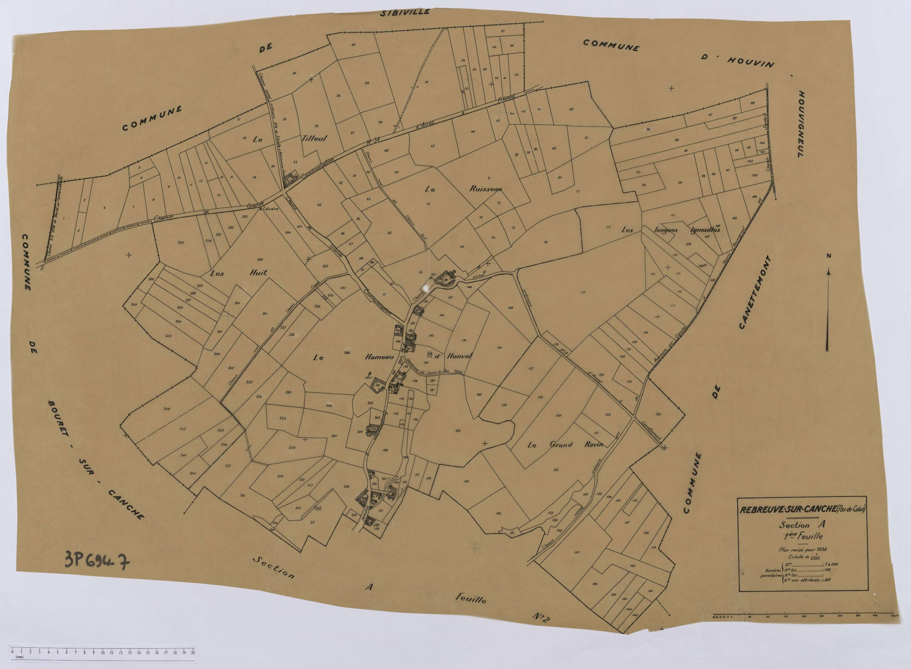 Rebreuve-sur-Canche - Section A, feuille 1.