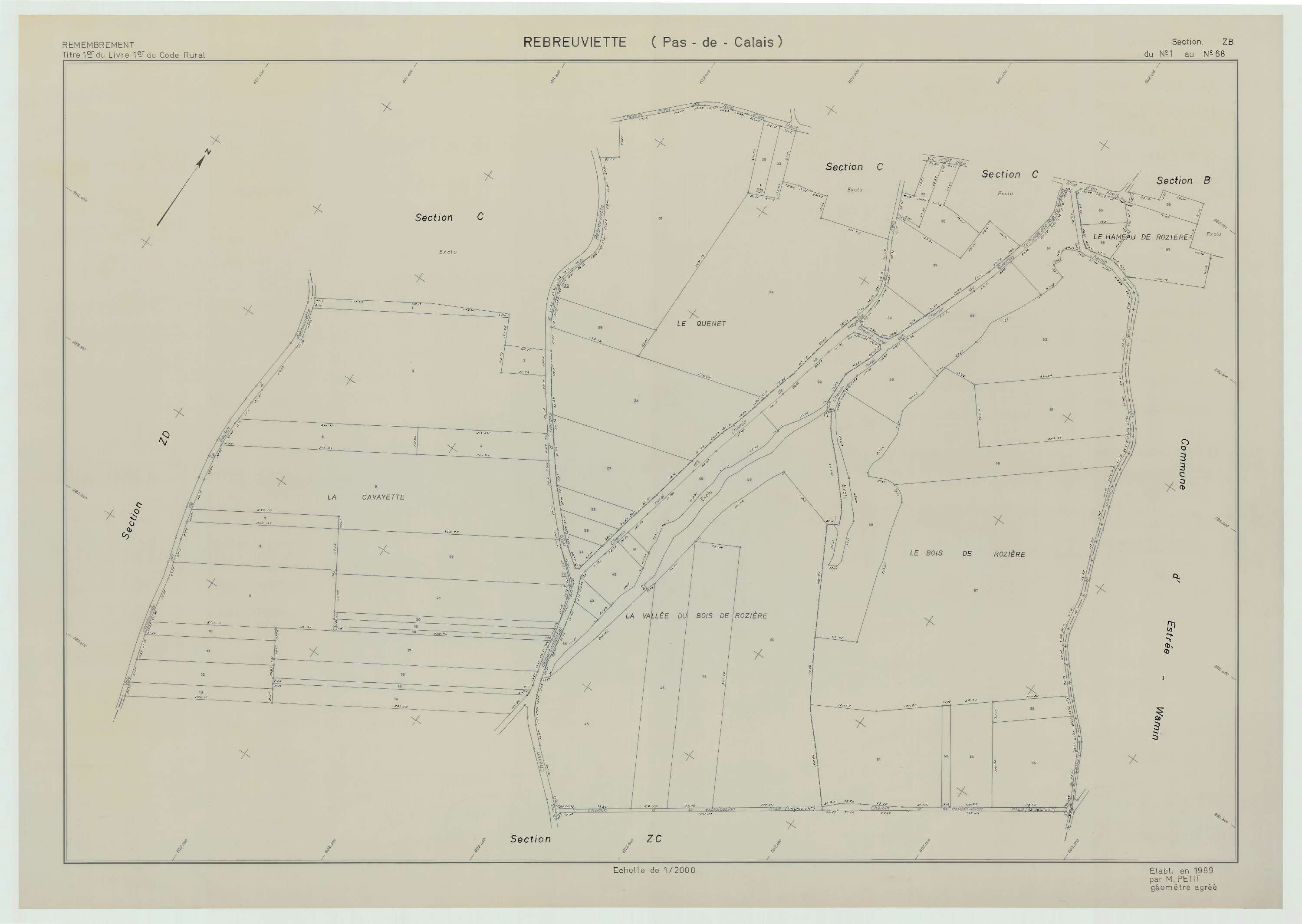 Rebreuviette - Plan de remembrement : section ZB.