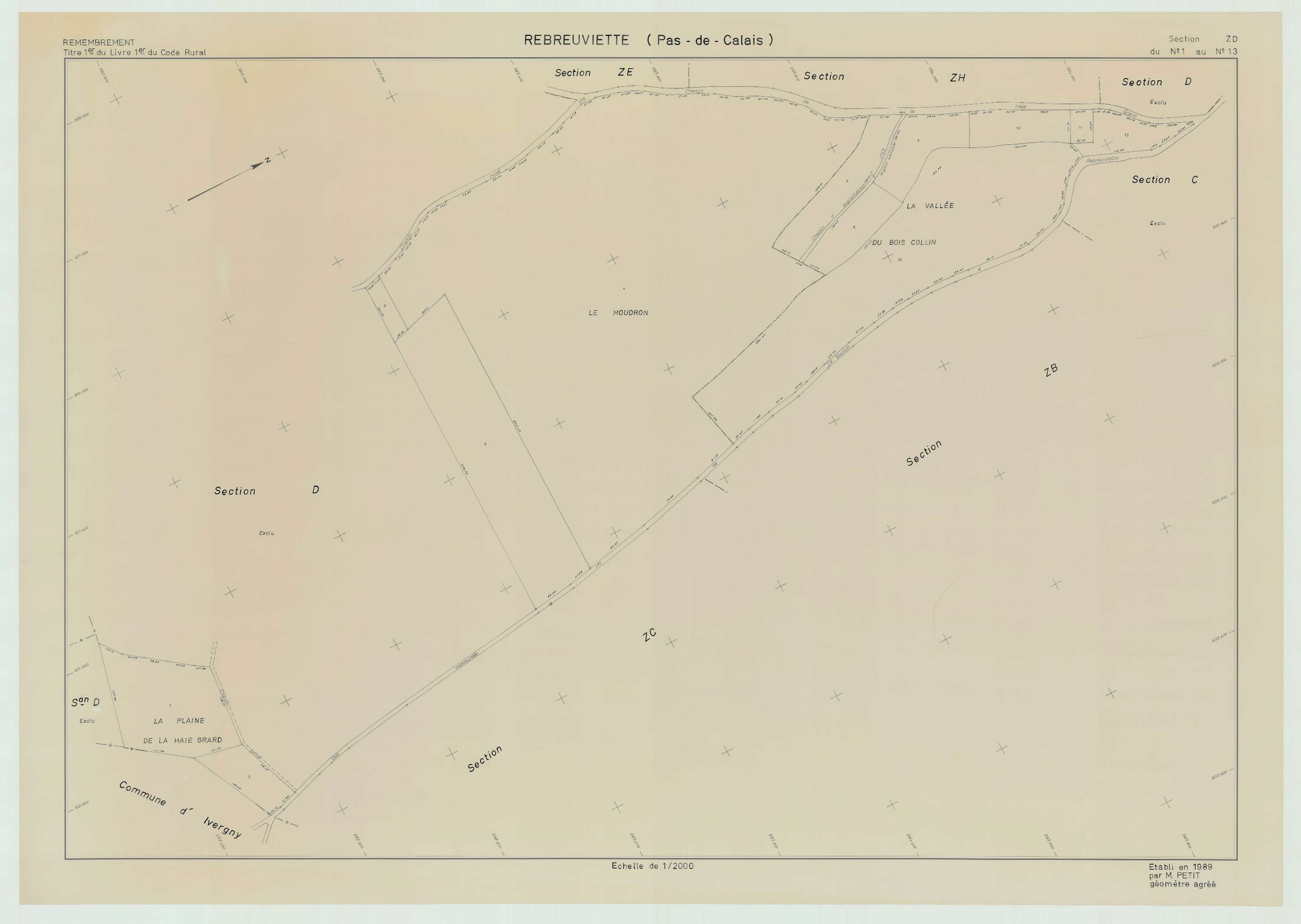 Rebreuviette - Plan de remembrement : section ZD.