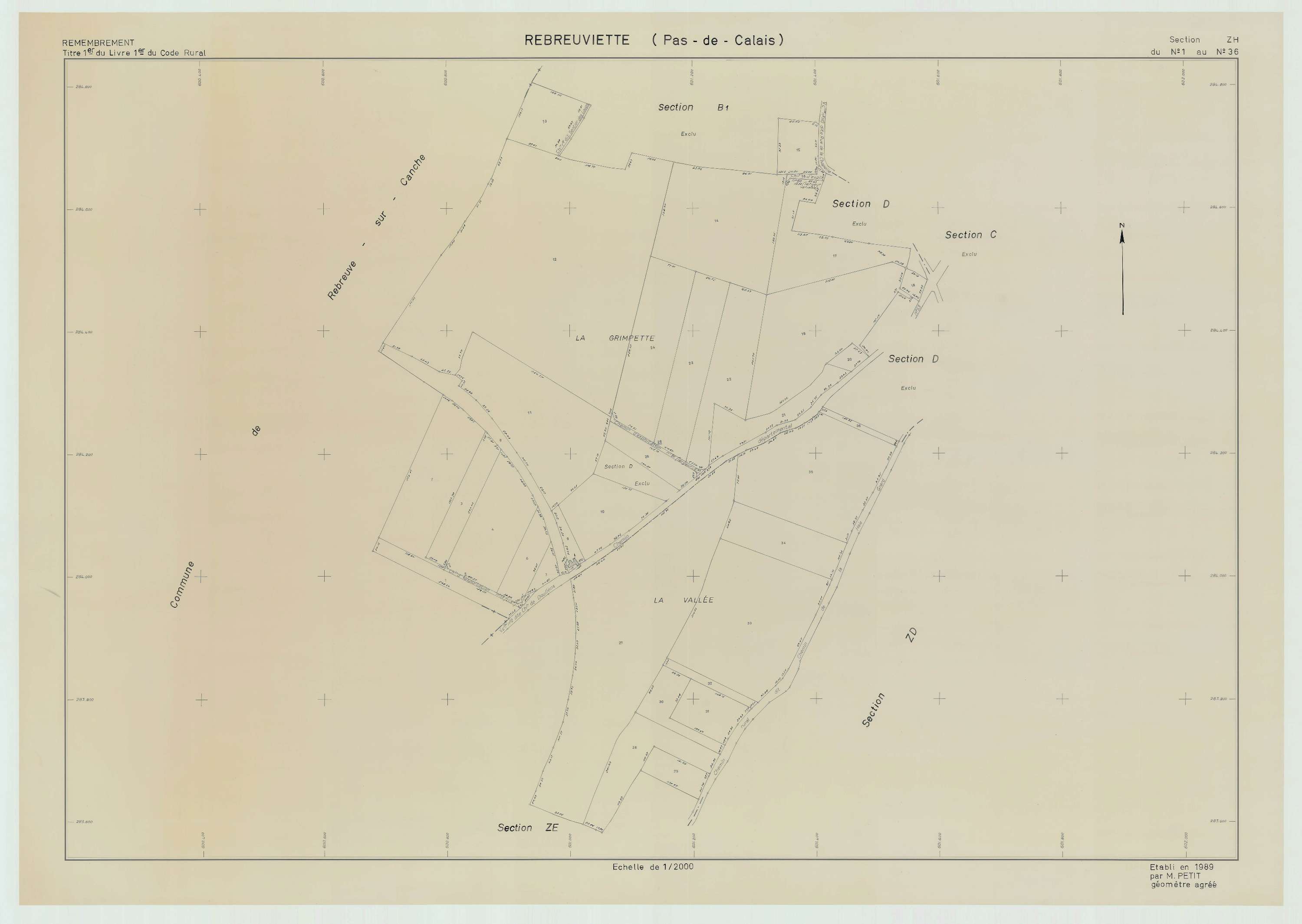 Rebreuviette - Plan de remembrement : section ZH.