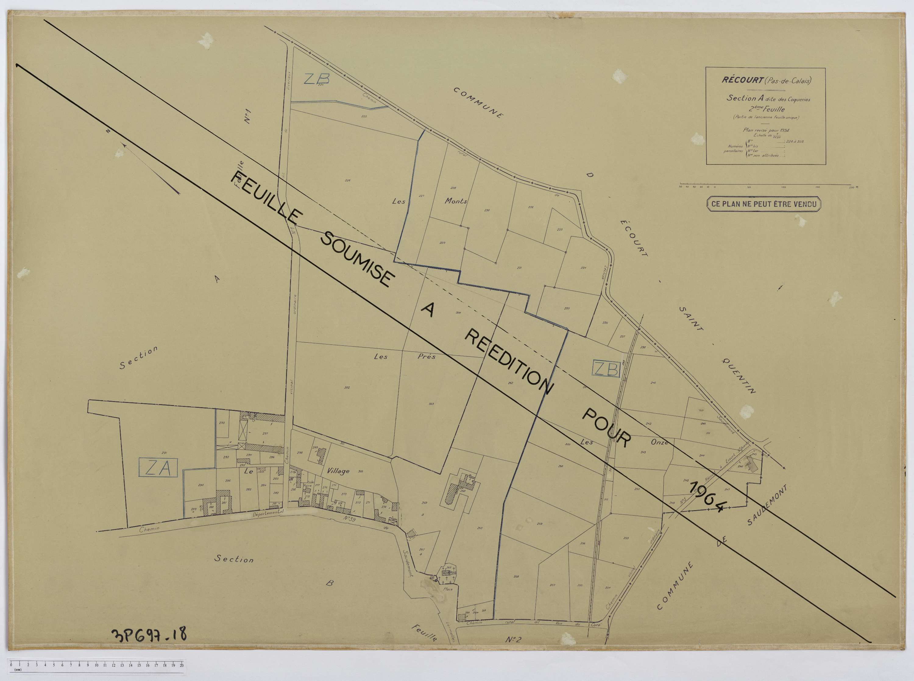 Récourt - Section A, feuille 2.
