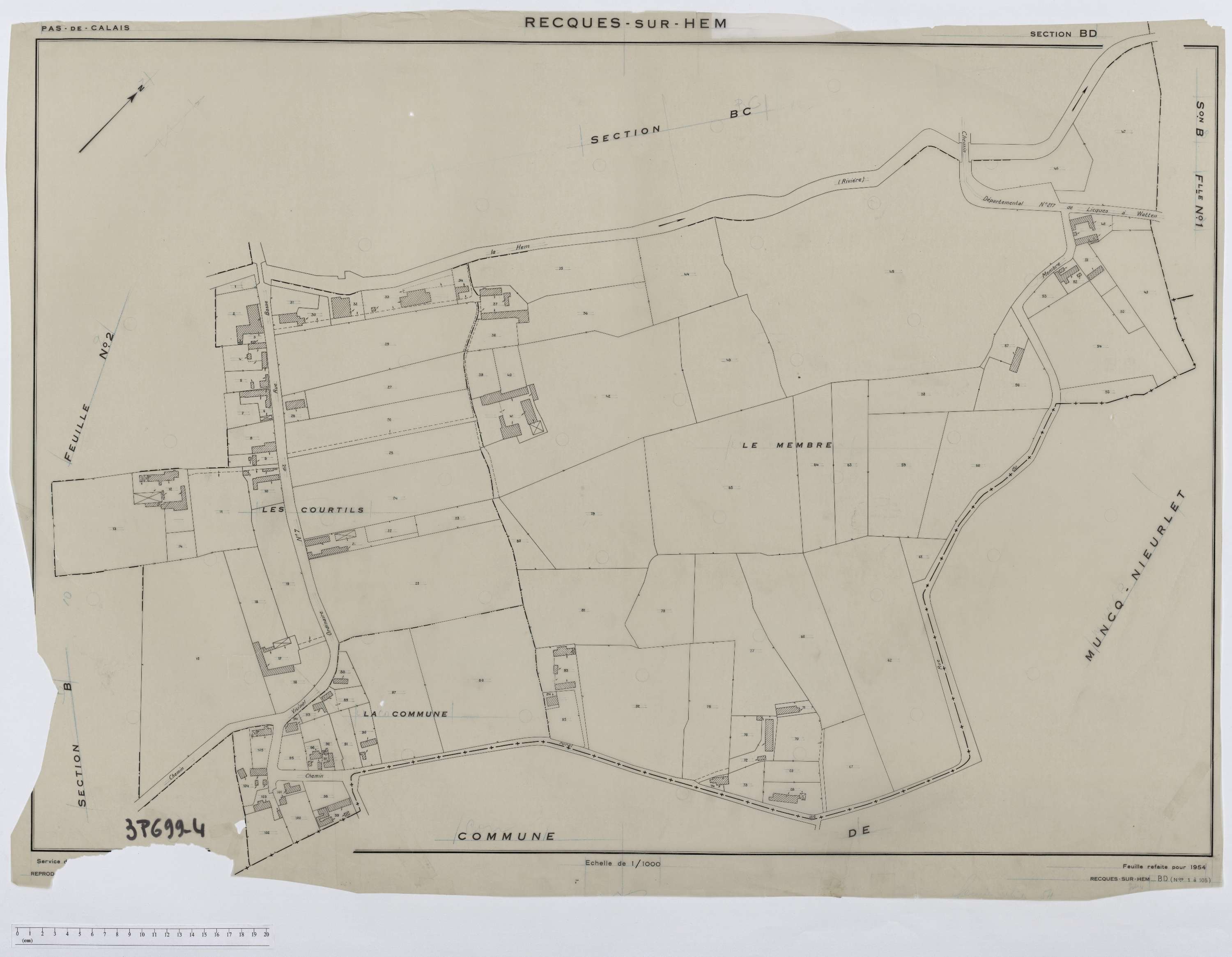 Recques-sur-Hem - Section BD.