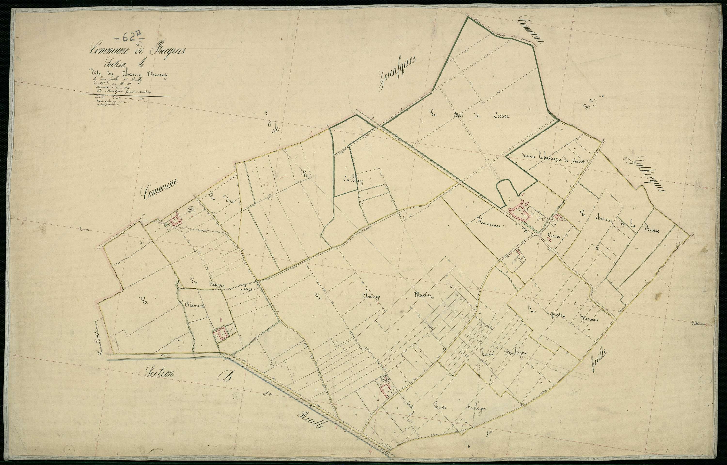 Recques-sur-Hem - Section A, 1re feuille