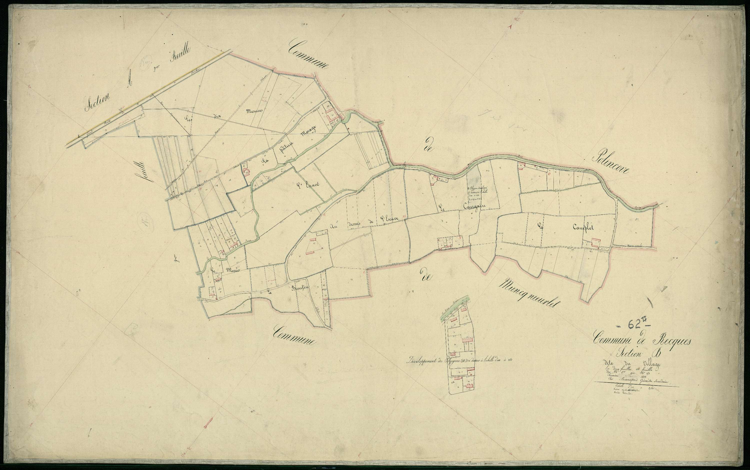 Recques-sur-Hem - Section B, 1re feuille