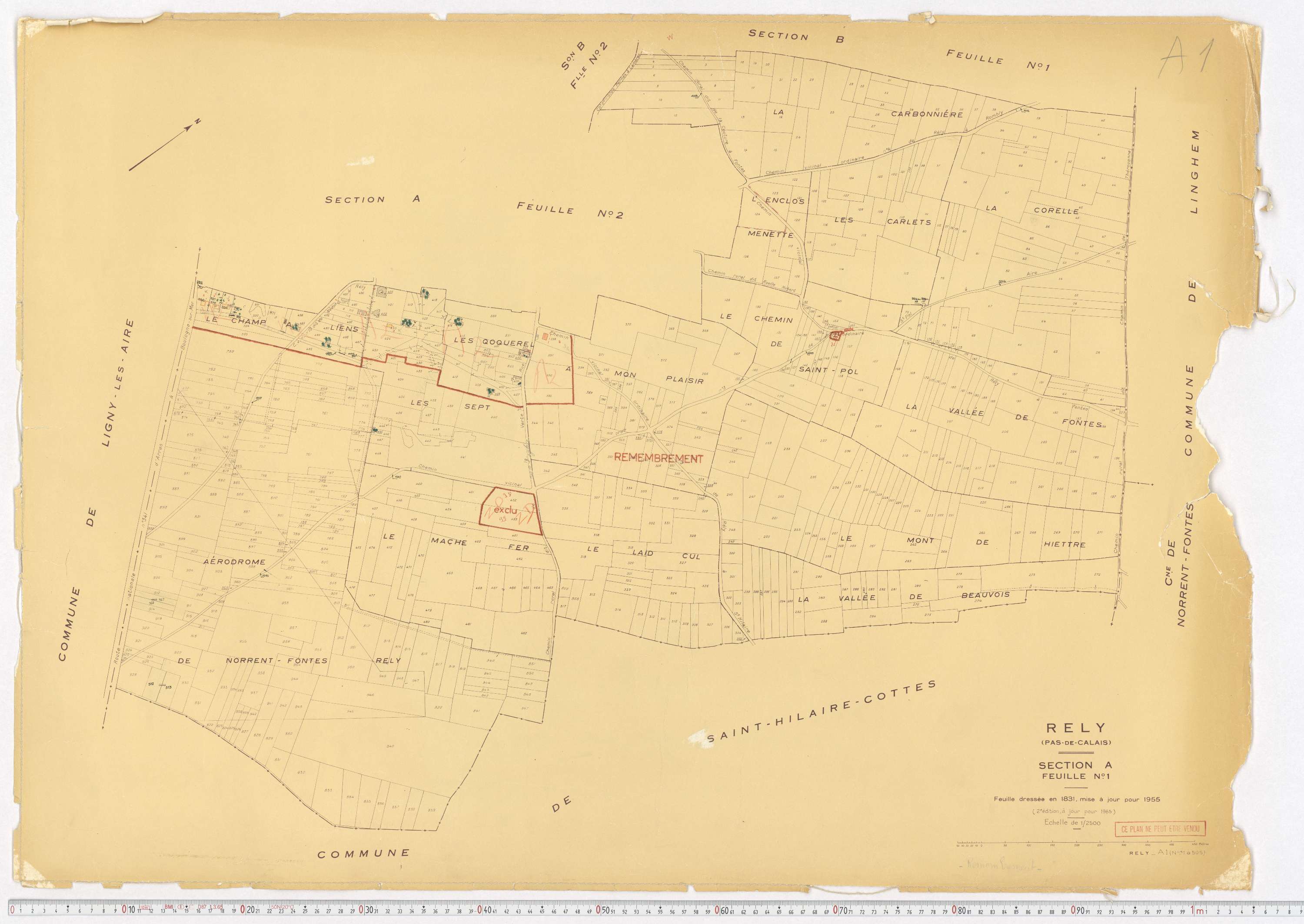 Rely - Section A, feuille 1.