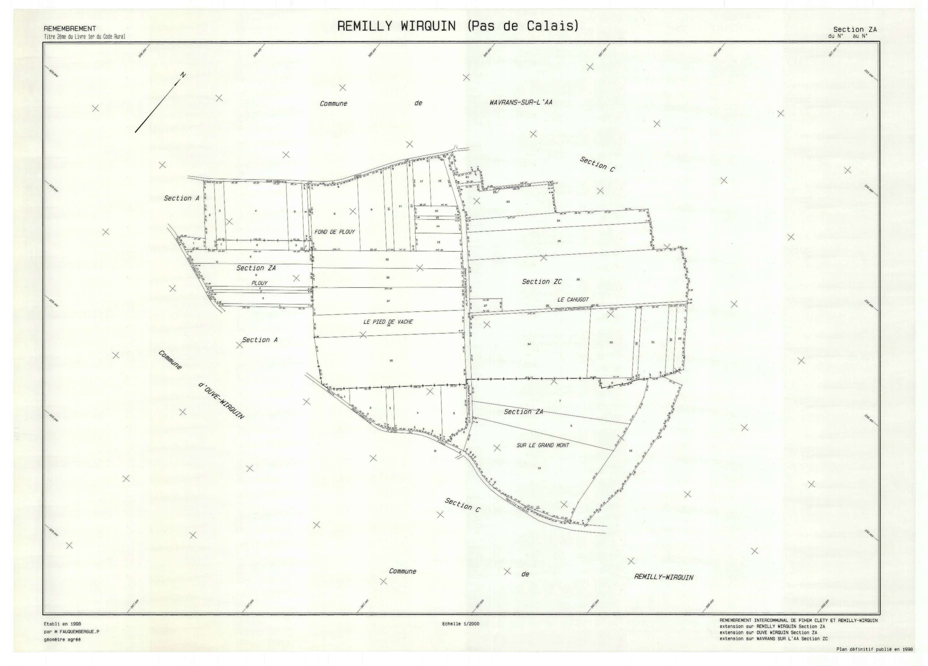 Remilly-Wirquin - Plan de remembrement : section ZA.