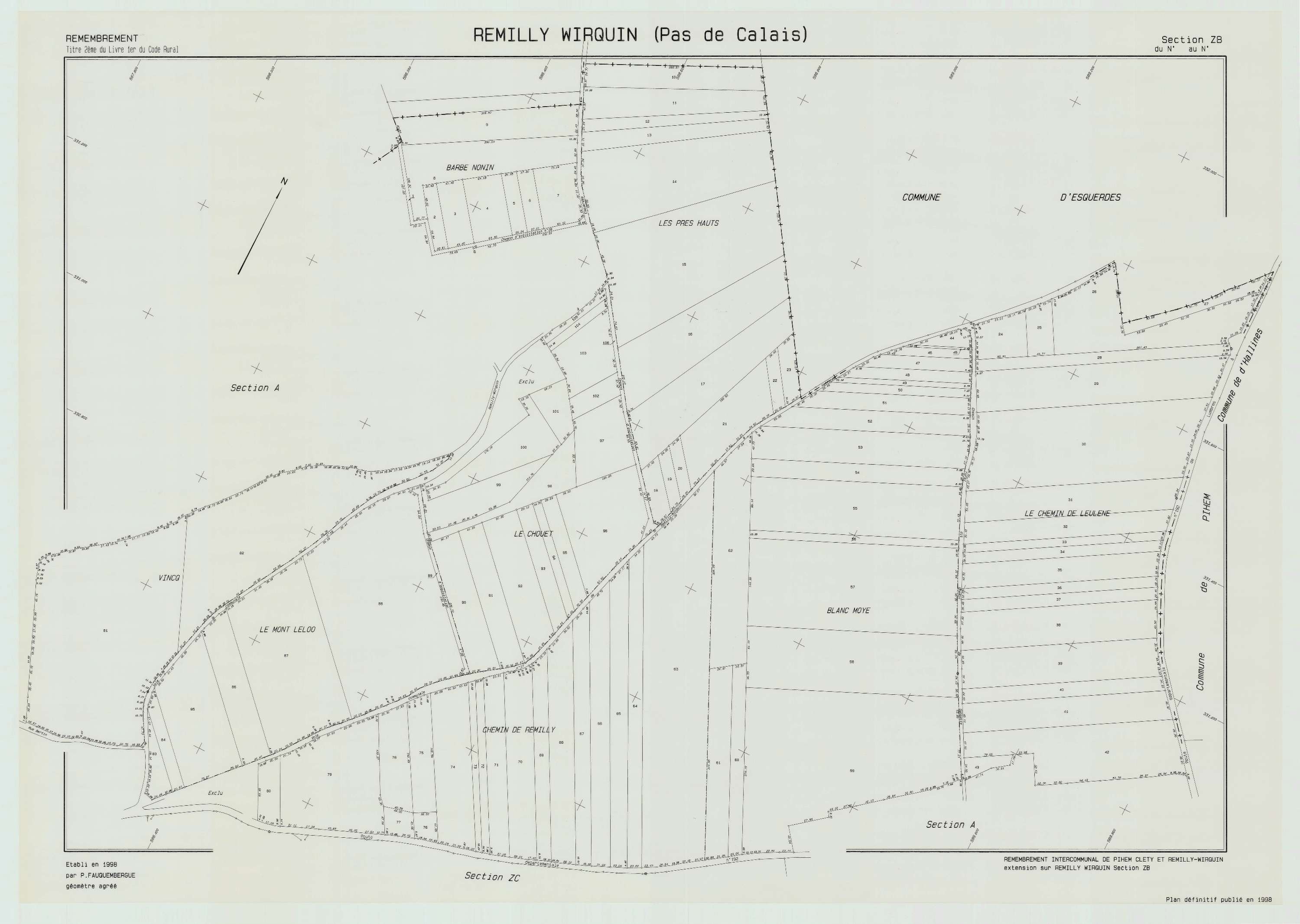 Remilly-Wirquin - Plan de remembrement : section ZB.