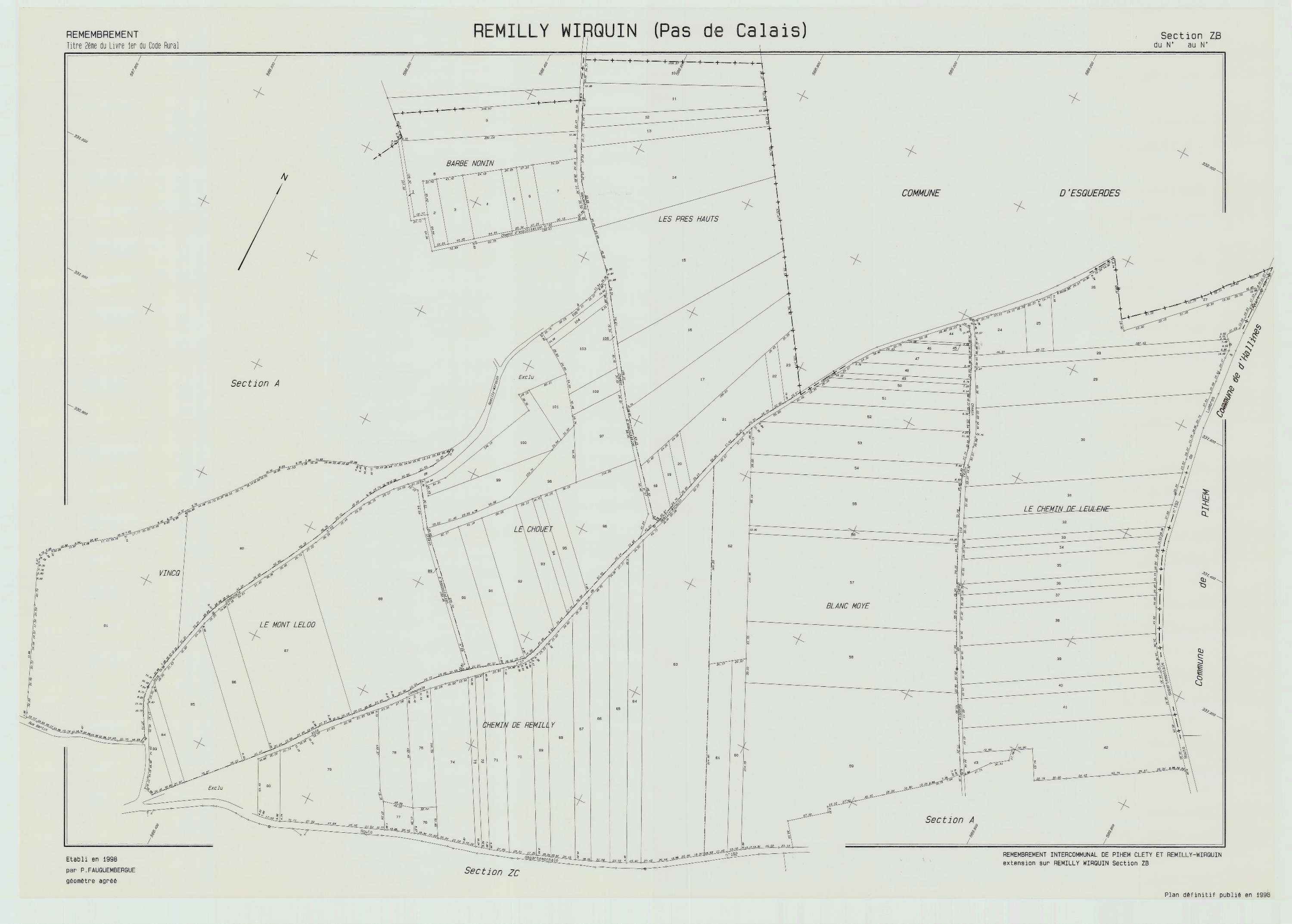 Remilly-Wirquin - Plan de remembrement : section ZB.