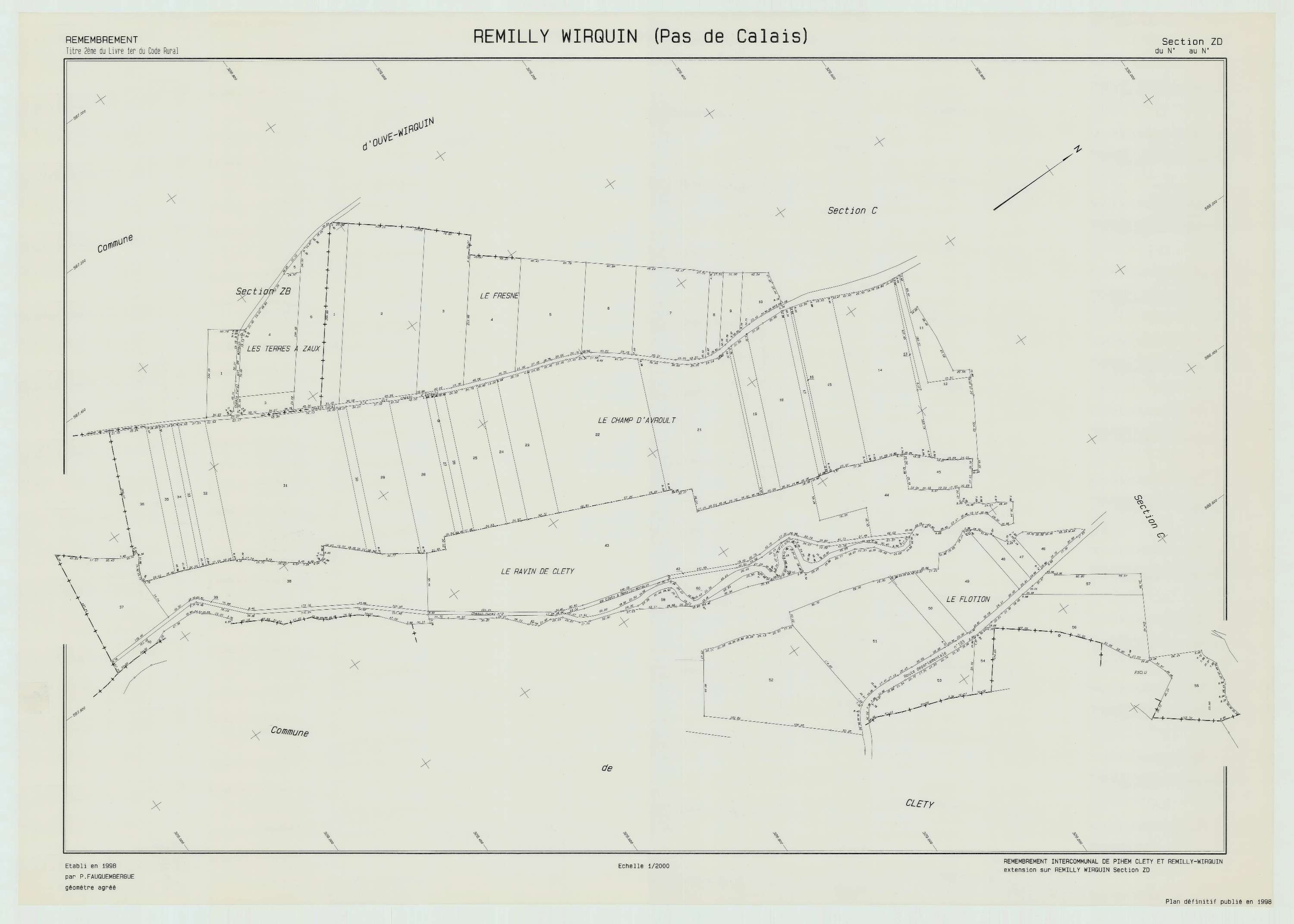 Remilly-Wirquin - Plan de remembrement : section ZD.