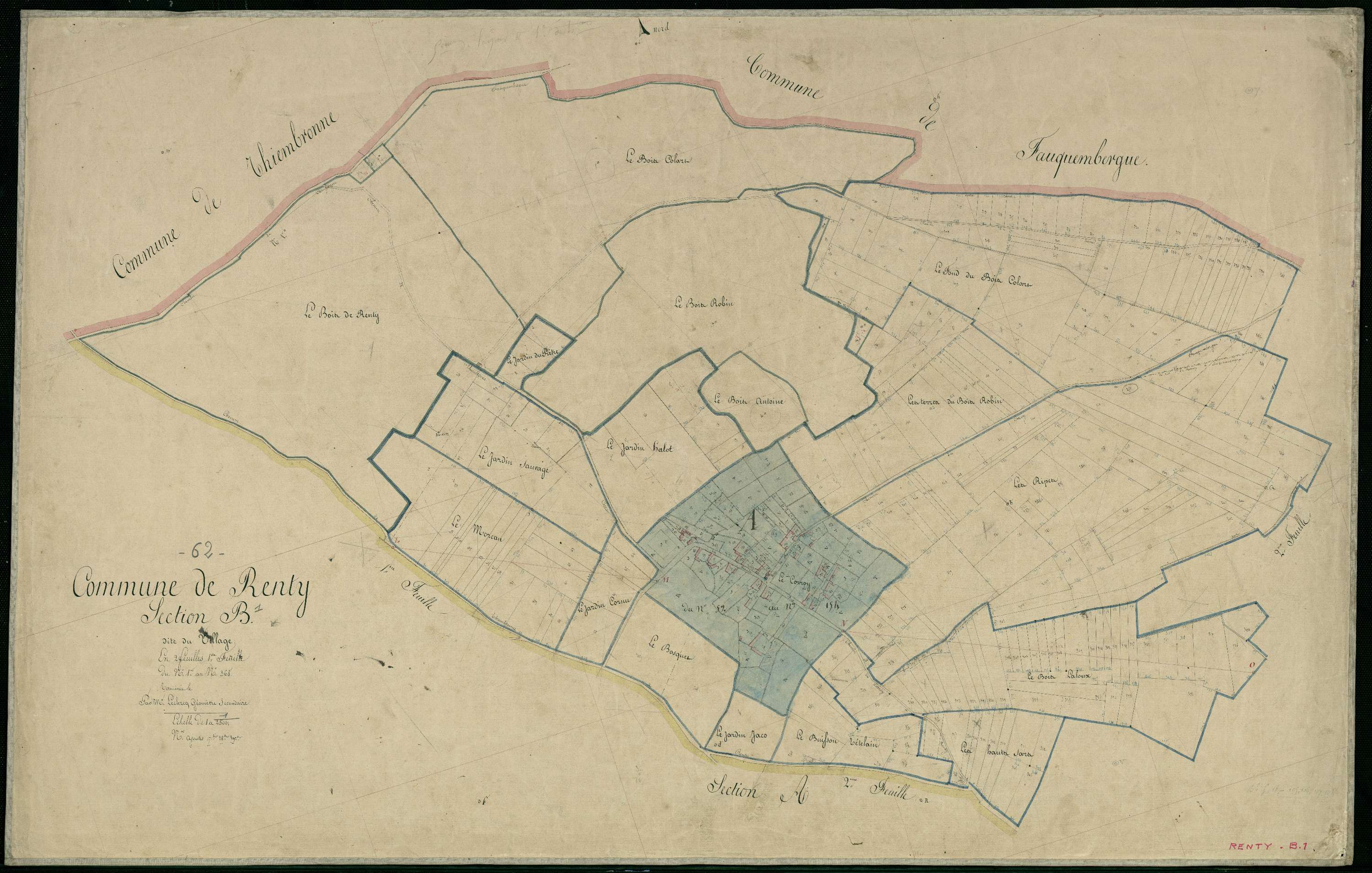 Renty - Section B, 1re feuille
