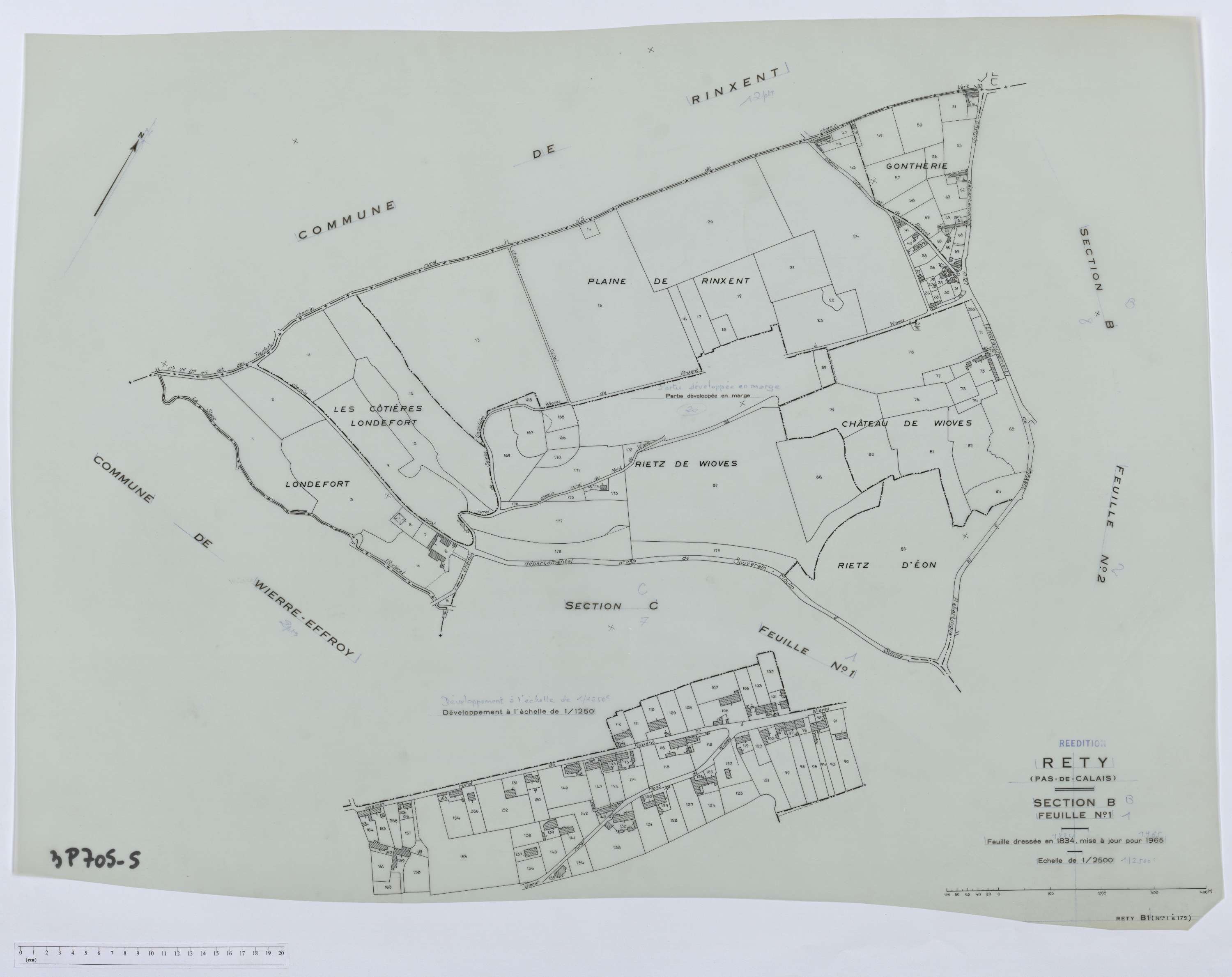 Rety - Section B, feuille 1.