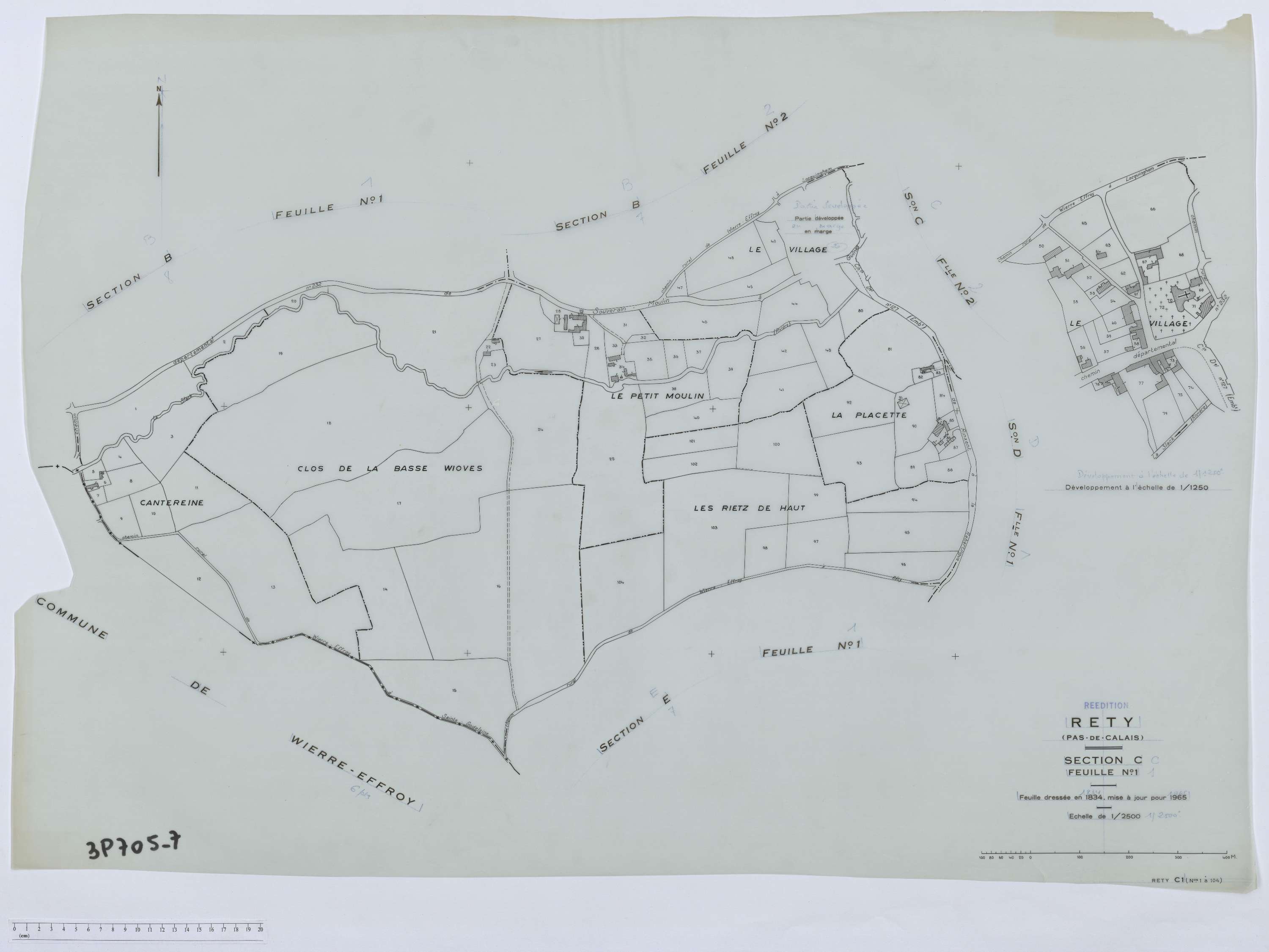 Rety - Section C, feuille 1.