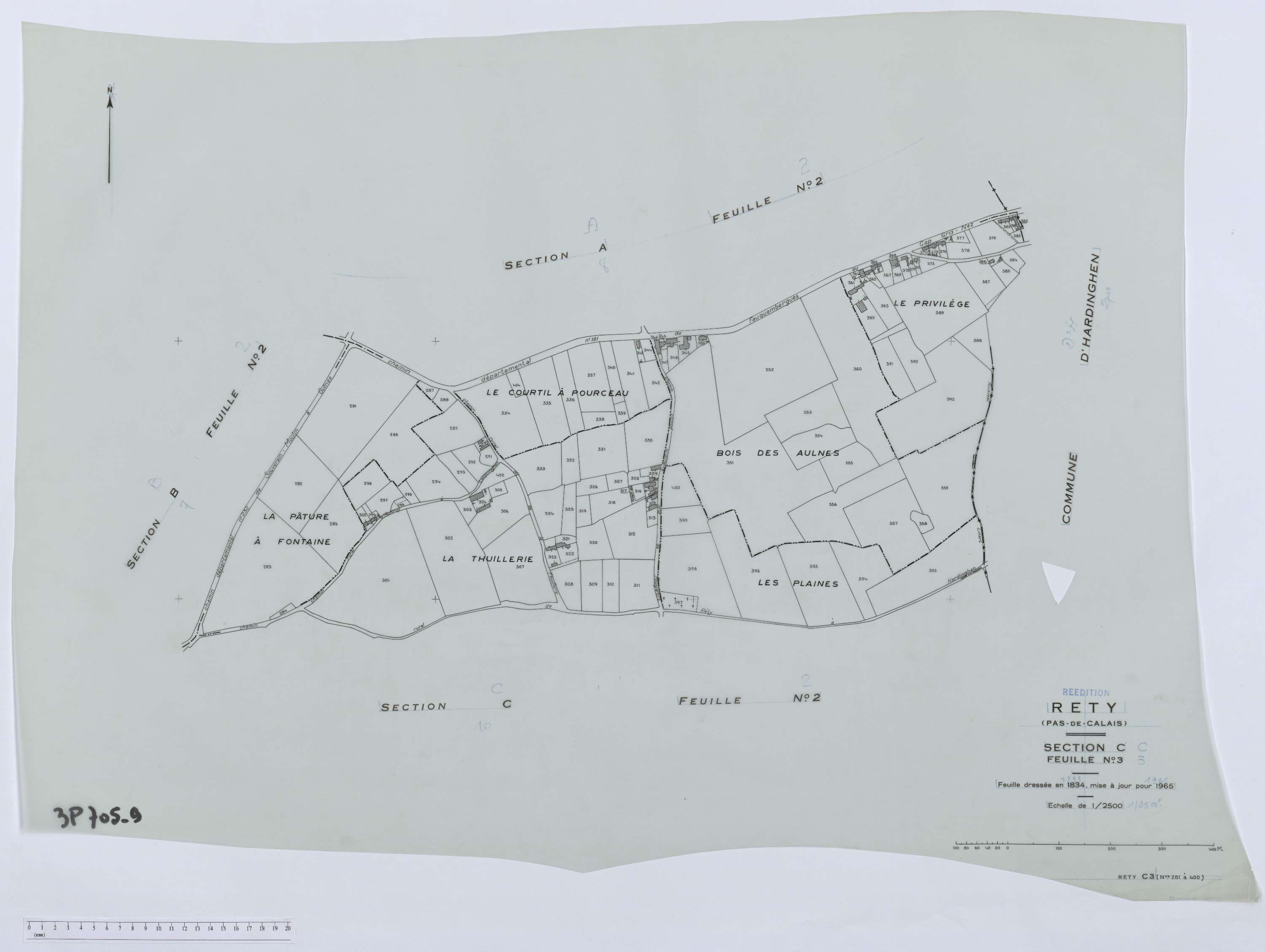Rety - Section C, feuille 3.
