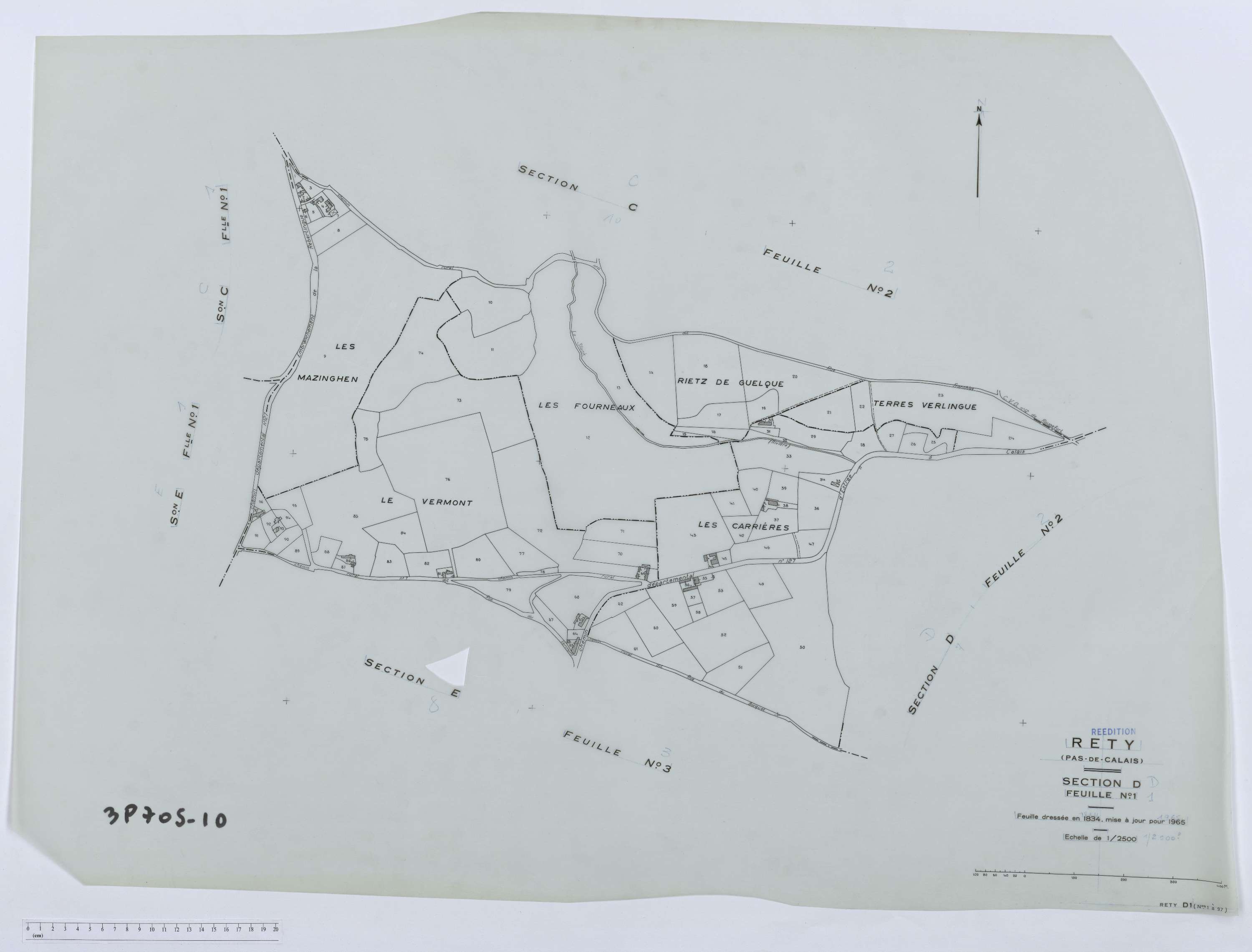 Rety - Section D, feuille 1.