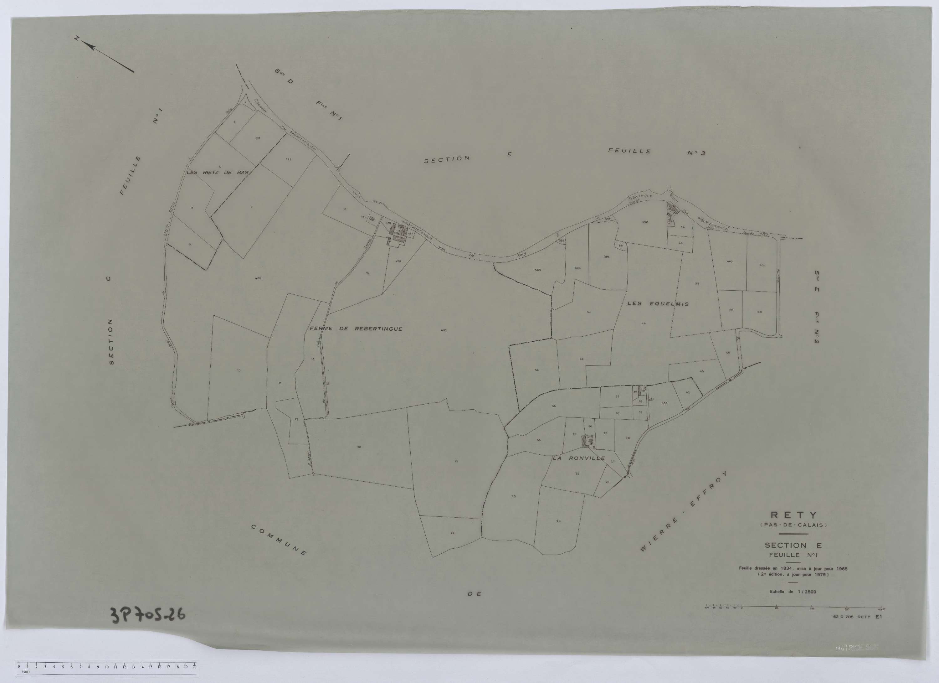Rety - Section E, feuille 1.