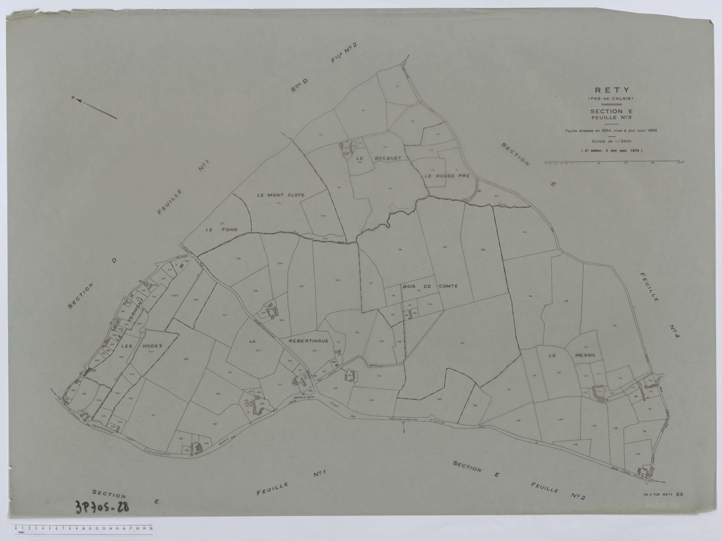 Rety - Section E, feuille 3.