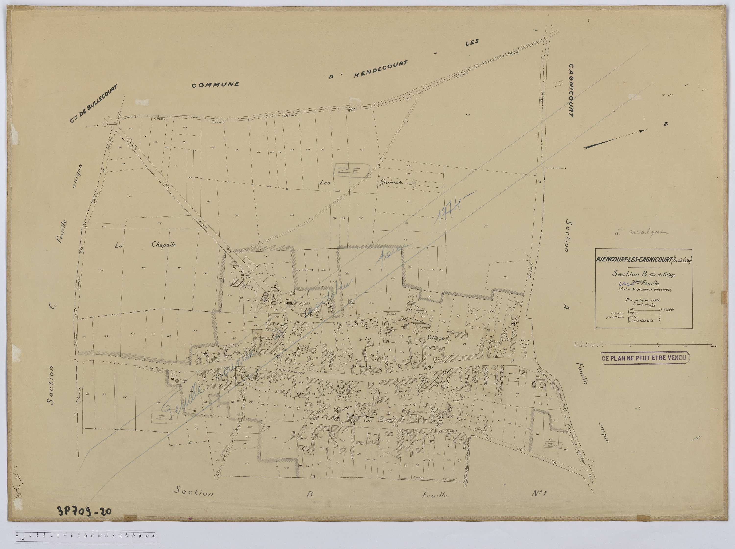 Riencourt-lès-Cagnicourt - Section B, feuille 2.