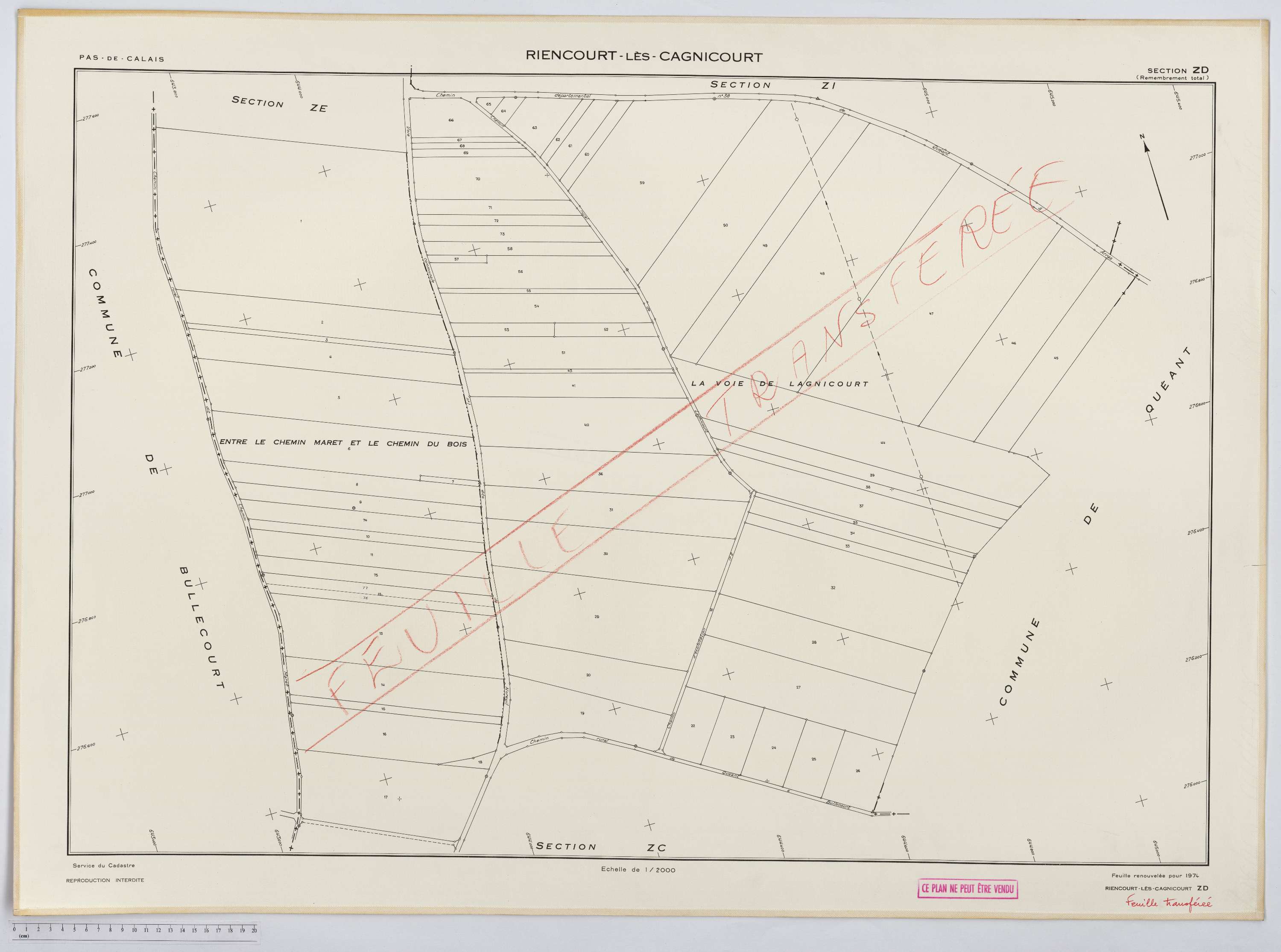 Riencourt-lès-Cagnicourt - Section ZD.