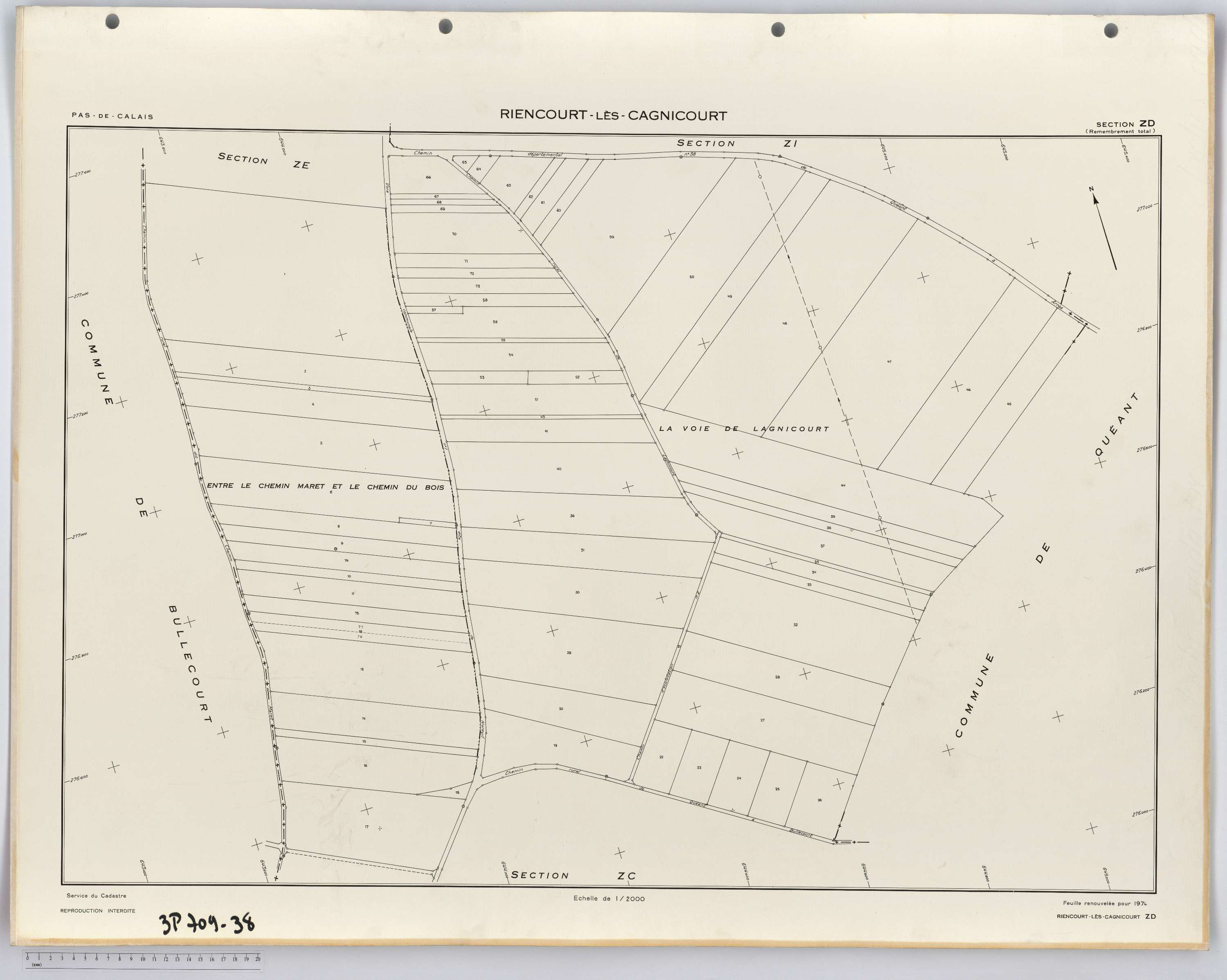 Riencourt-lès-Cagnicourt - Section ZD.