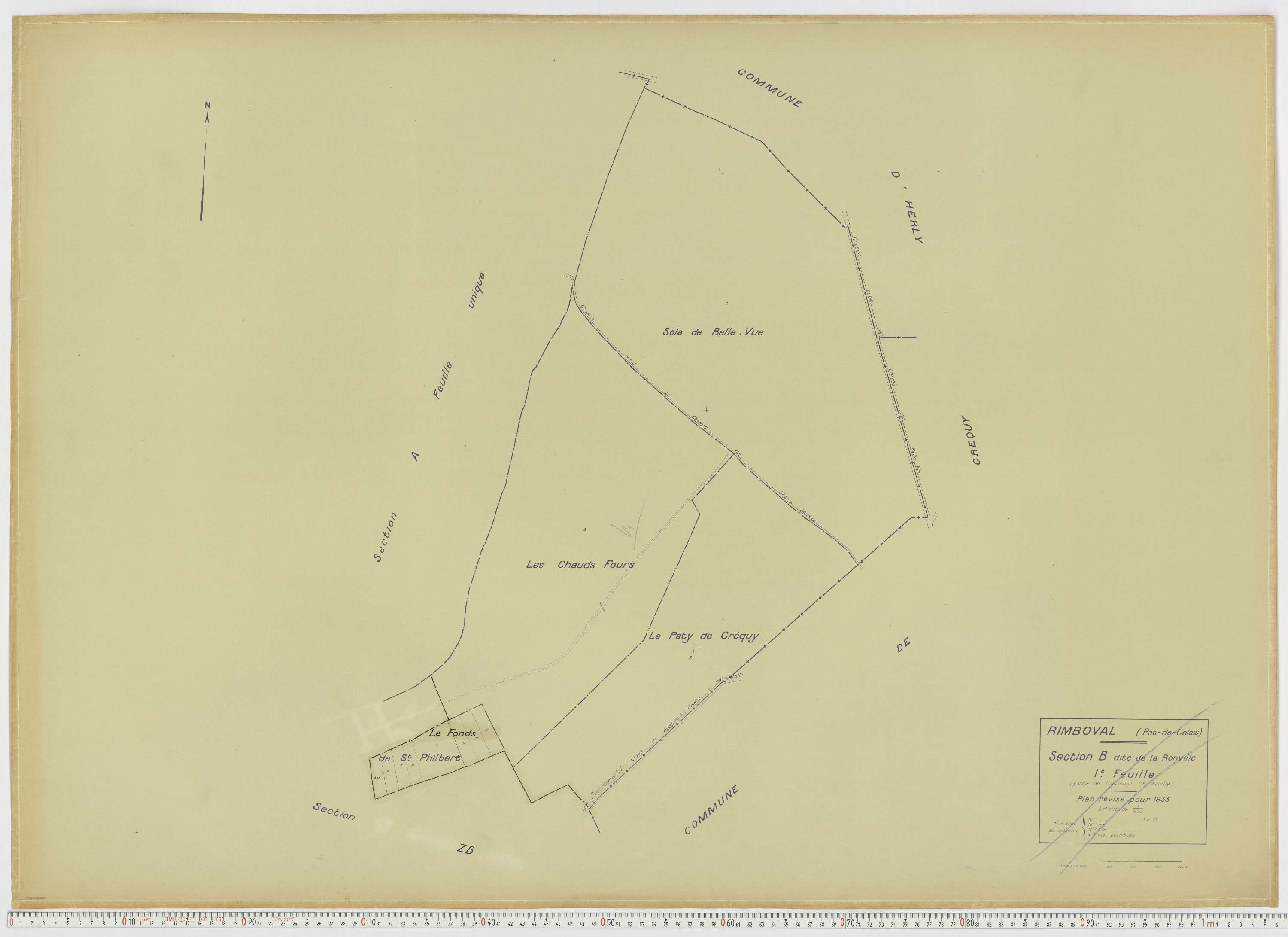 Rimboval - Section B, feuille 1.