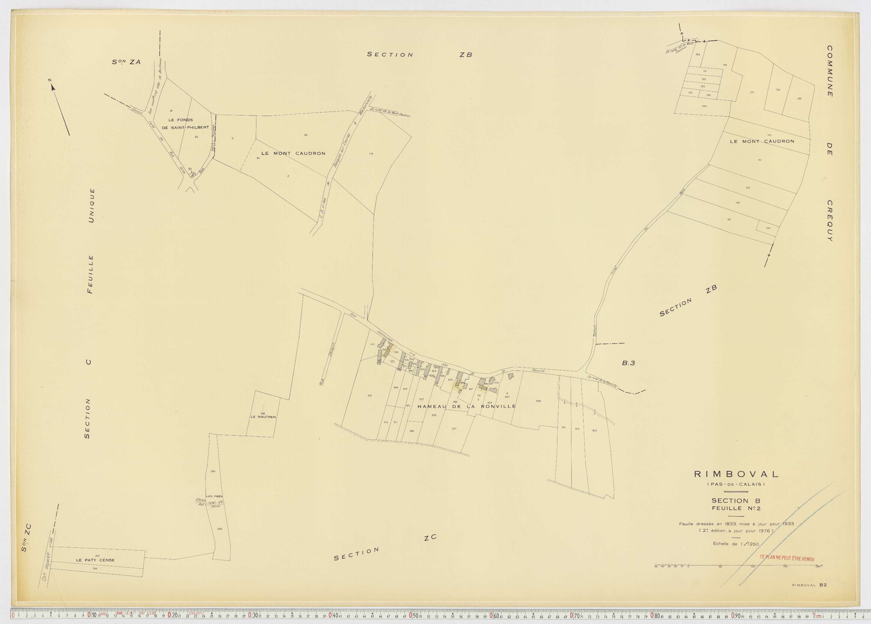 Rimboval - Section B, feuille 2.