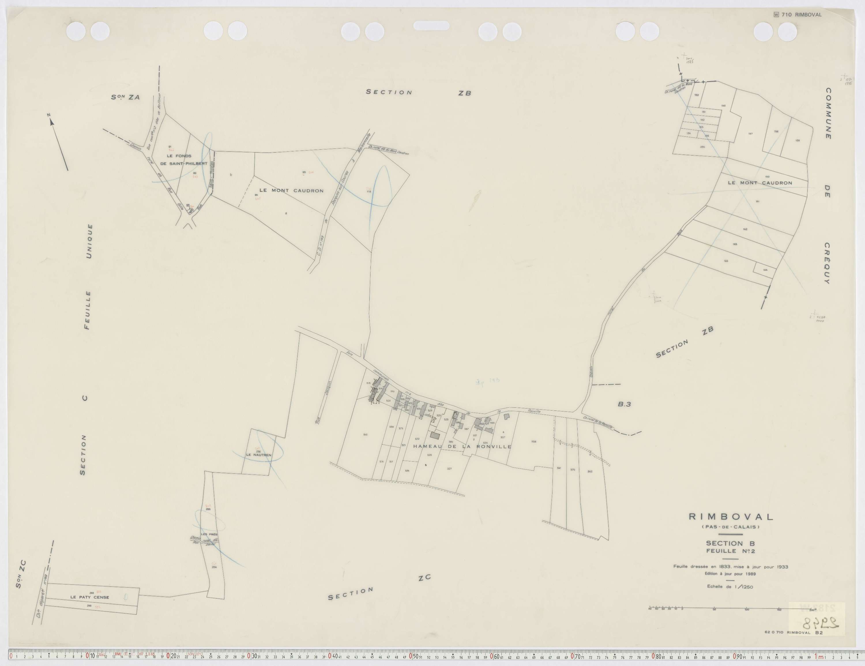 Rimboval - Section B, feuille 2.