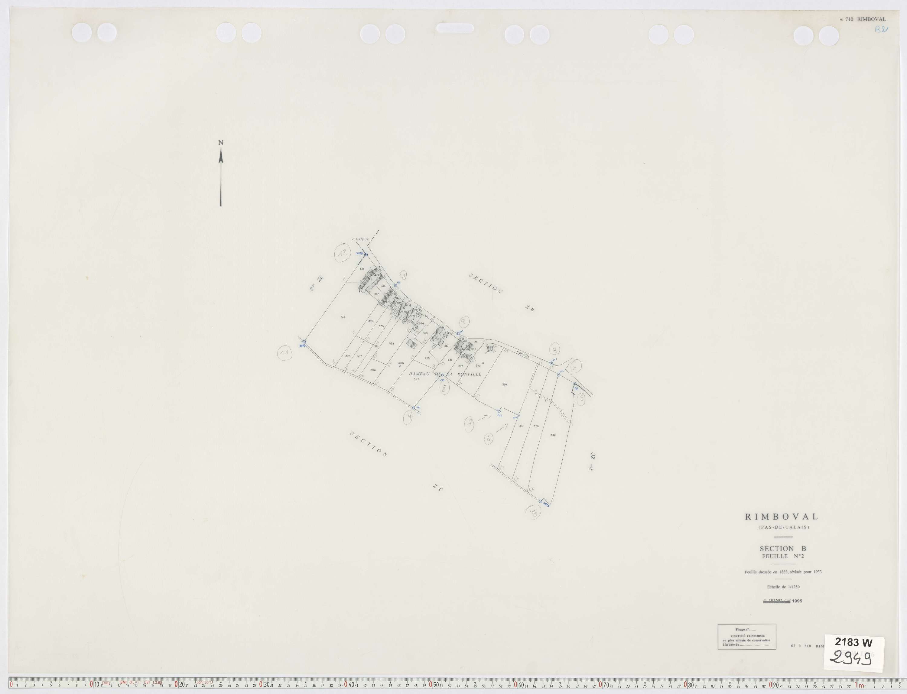 Rimboval - Section B, feuille 2.