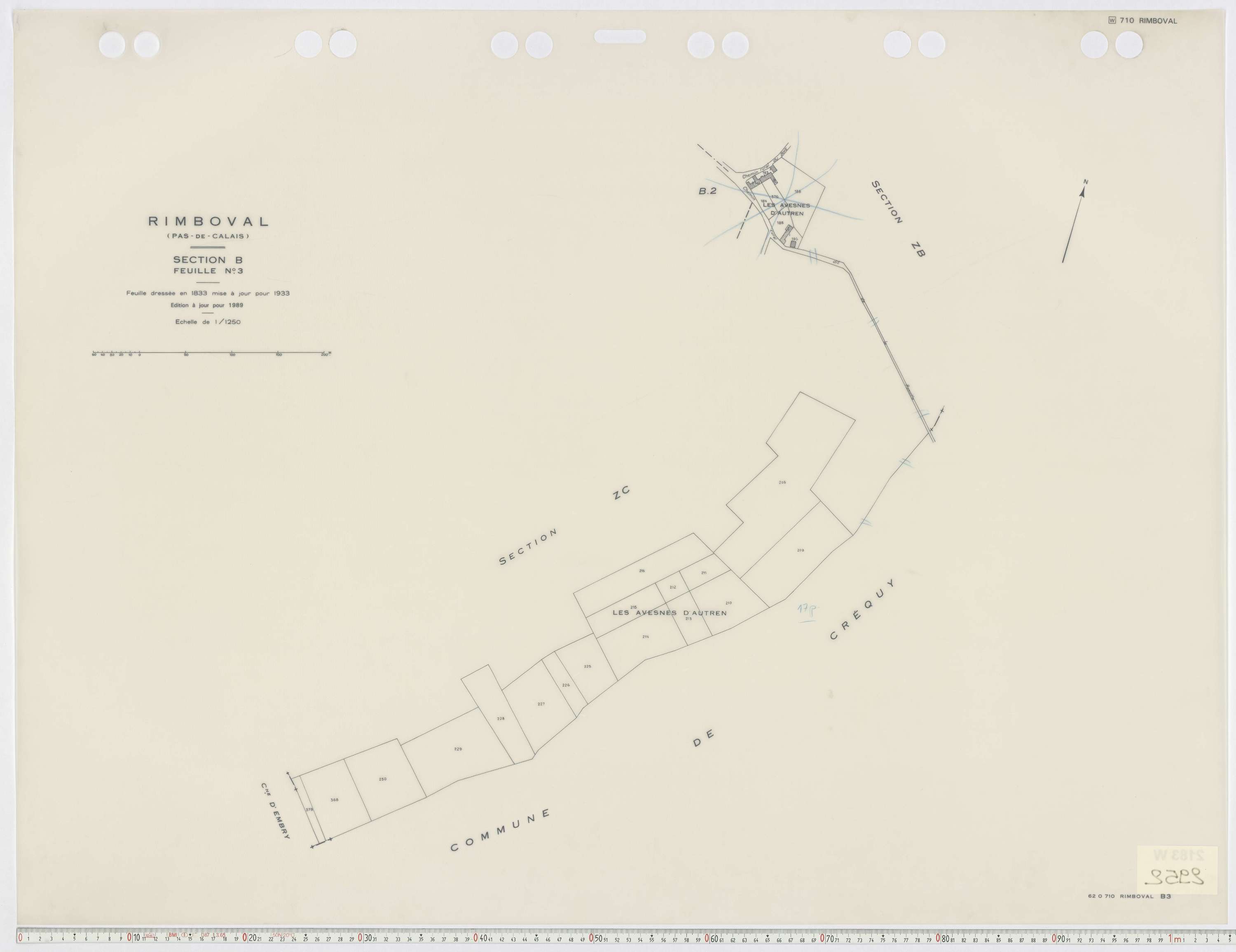 Rimboval - Section B, feuille 3.