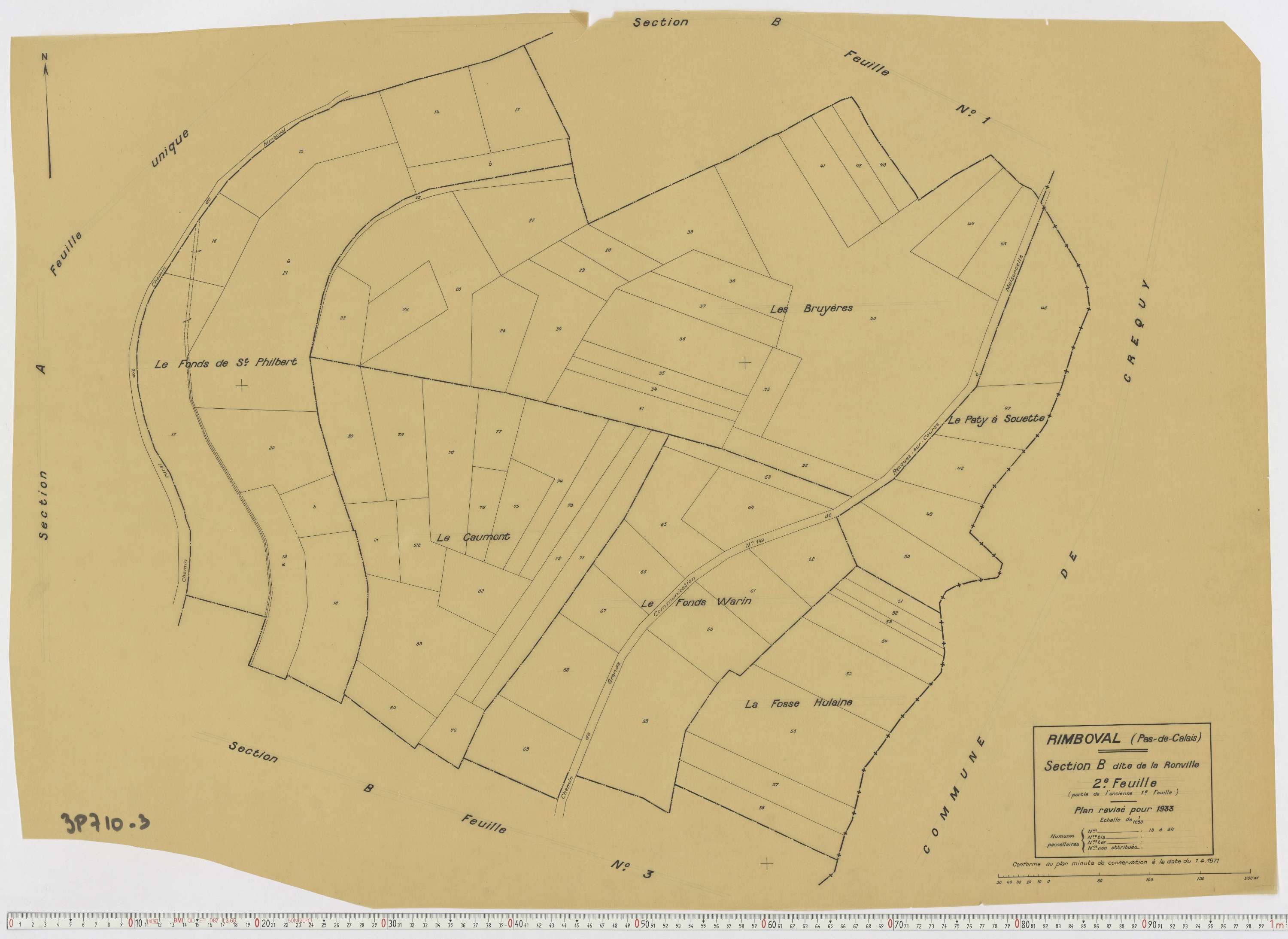 Rimboval - Section B, feuille 2.