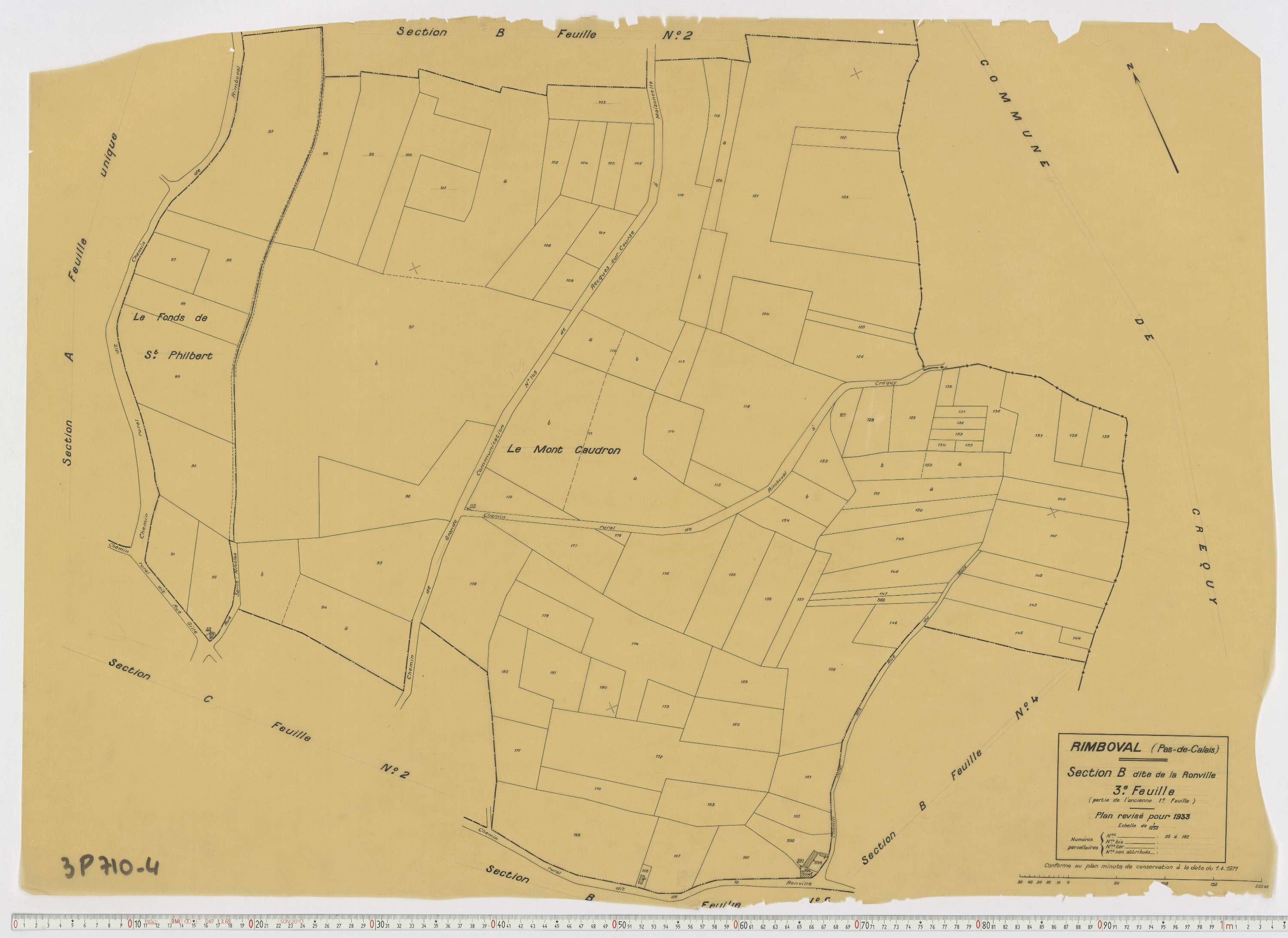 Rimboval - Section B, feuille 3.
