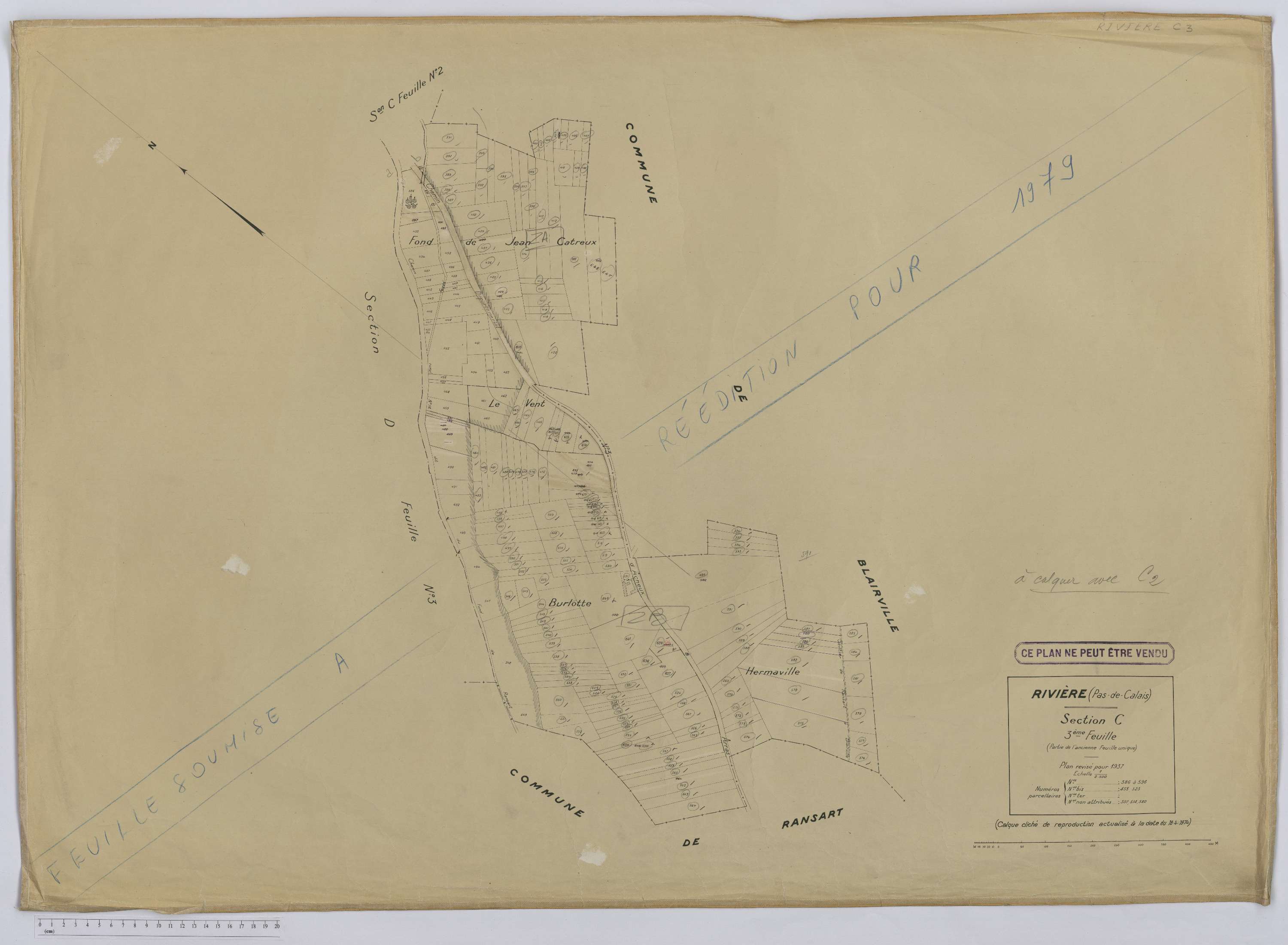 Rivière - Section C, feuille 3.