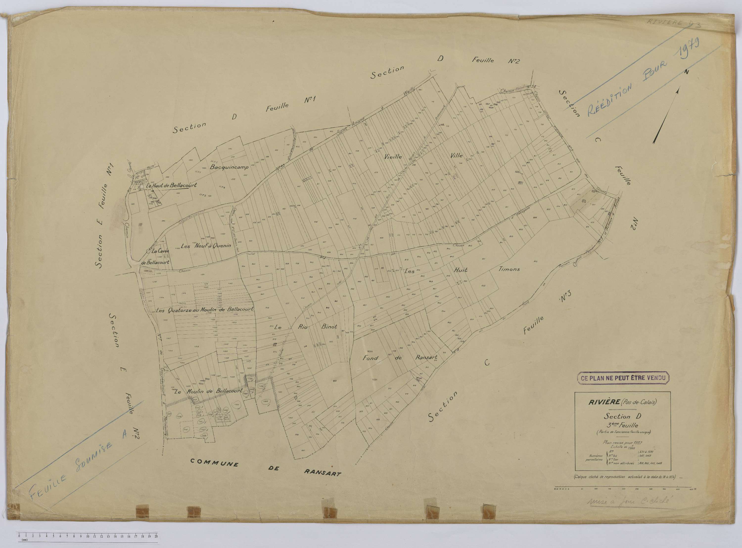 Rivière - Section D, feuille 3.