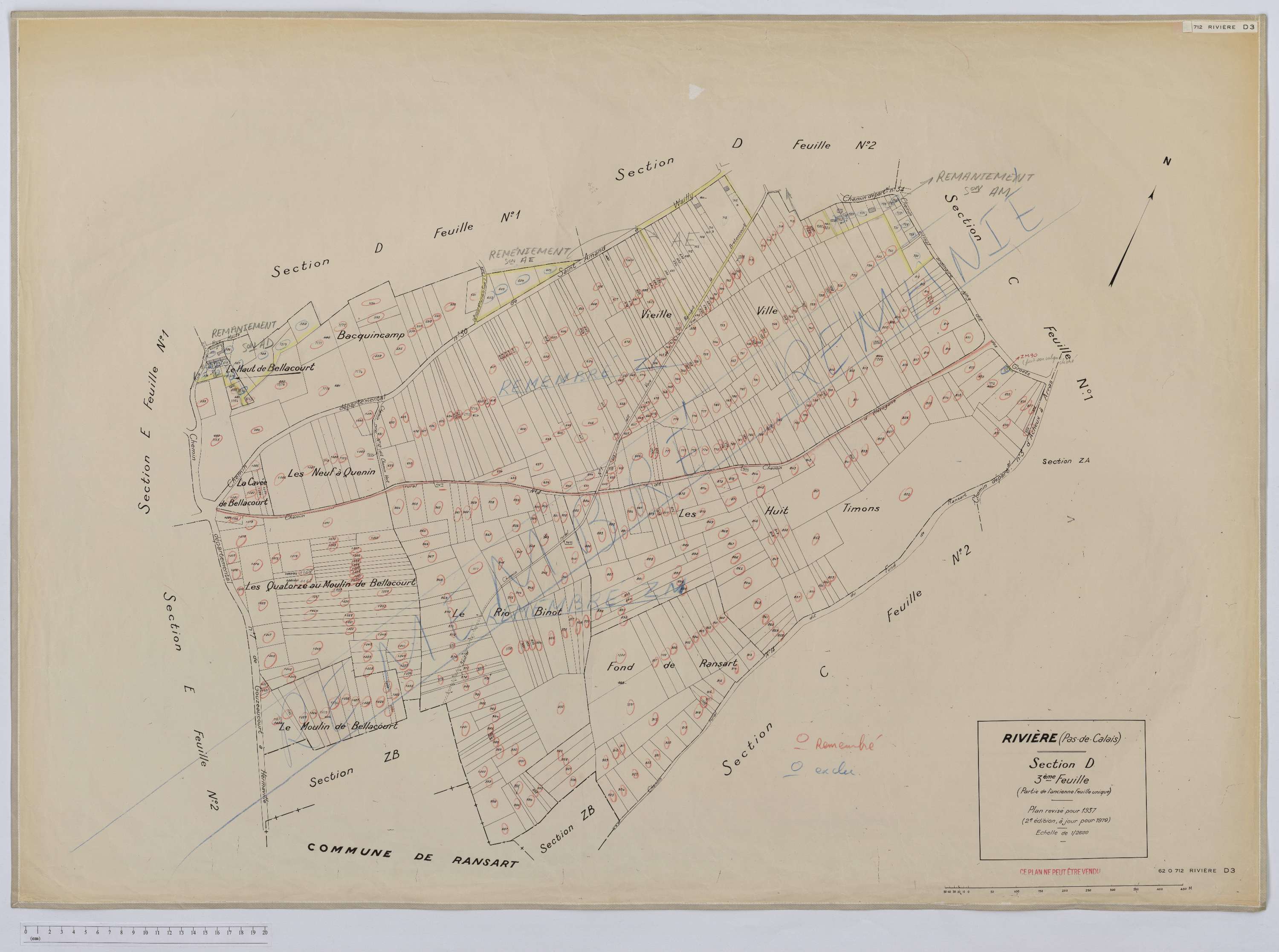 Rivière - Section D, feuille 3.