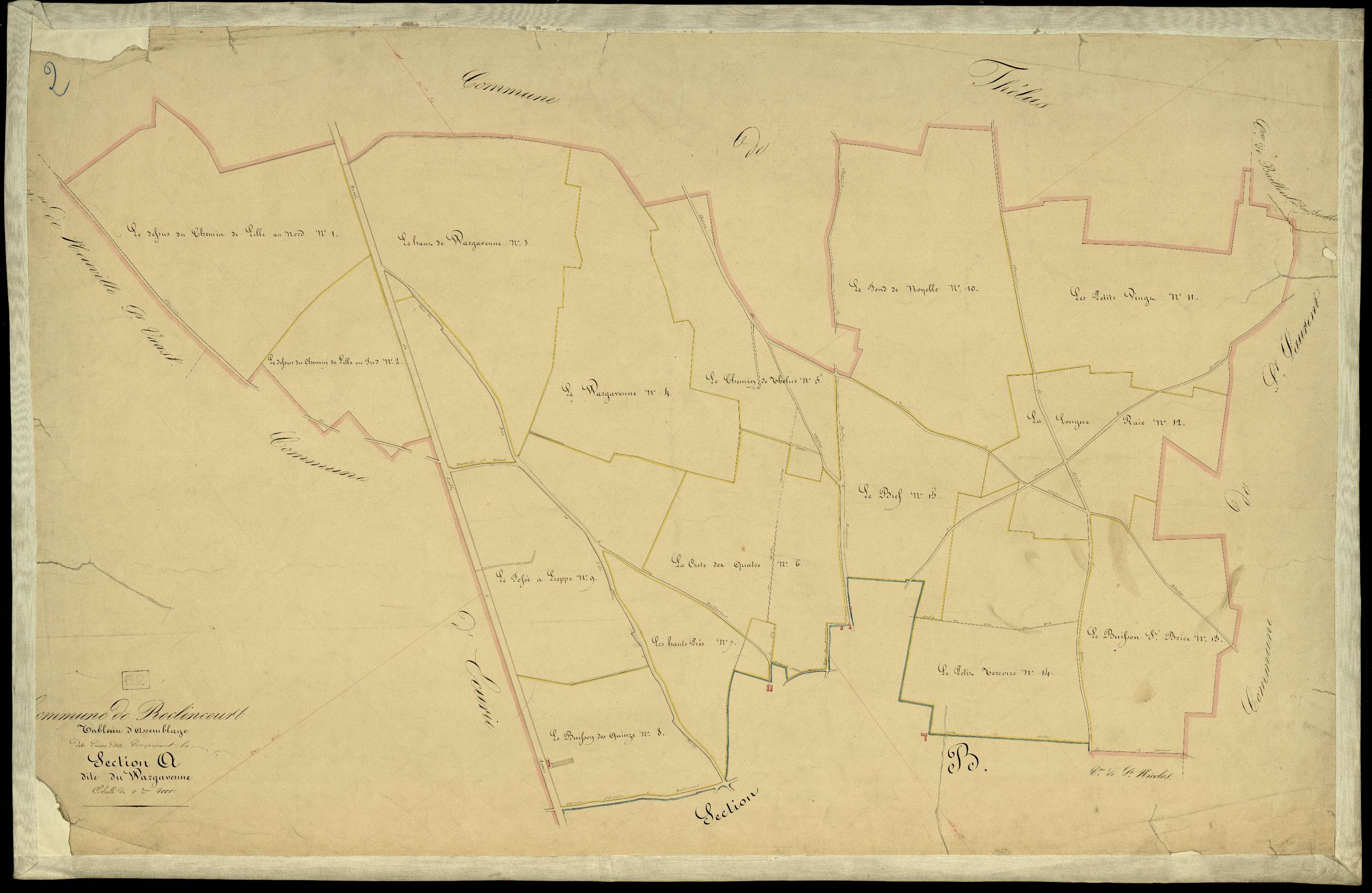 Roclincourt - Section A : tableau d'assemblage