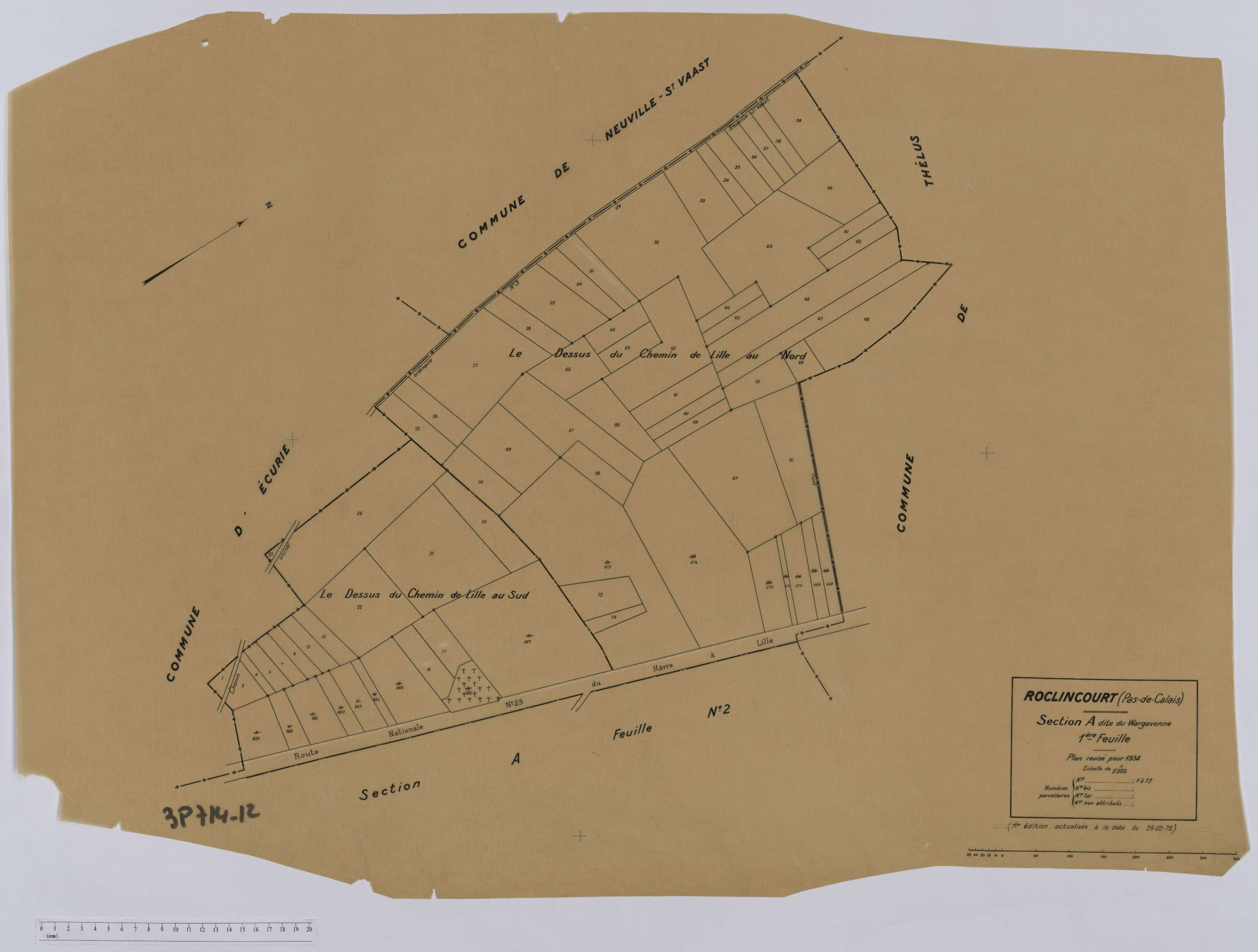 Roclincourt - Section A, feuille 1.