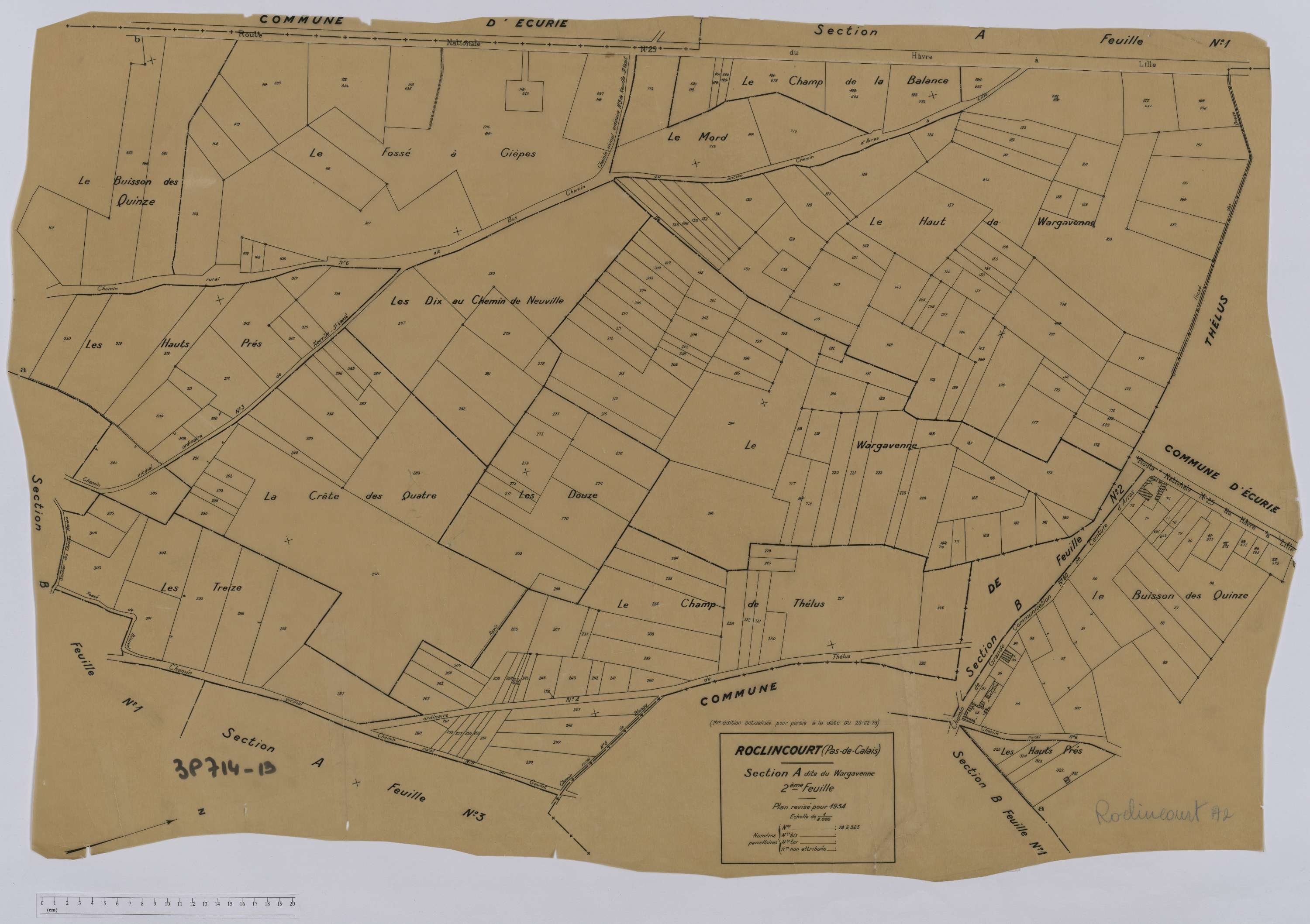 Roclincourt - Section A, feuille 2.