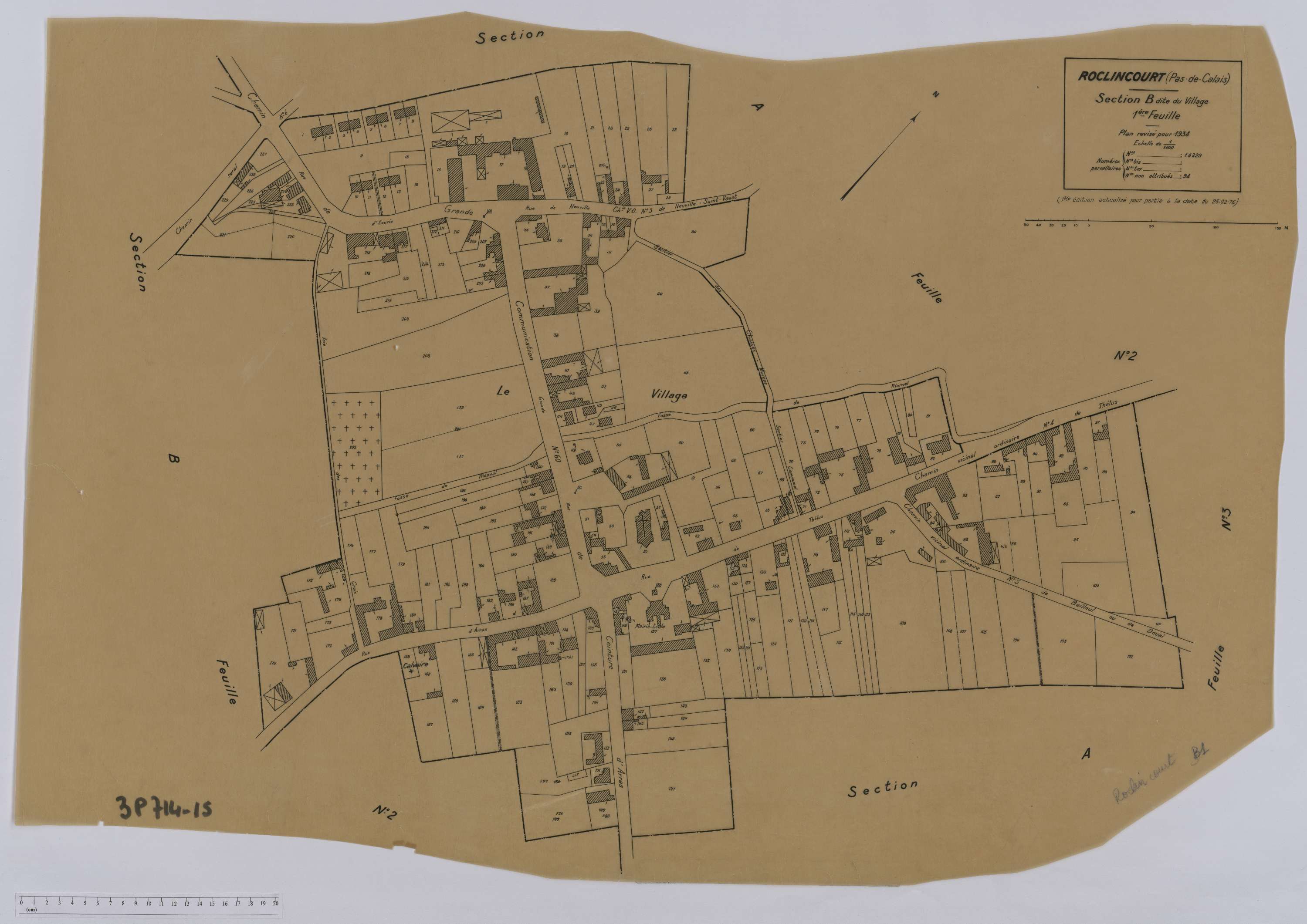 Roclincourt - Section B, feuille 1.