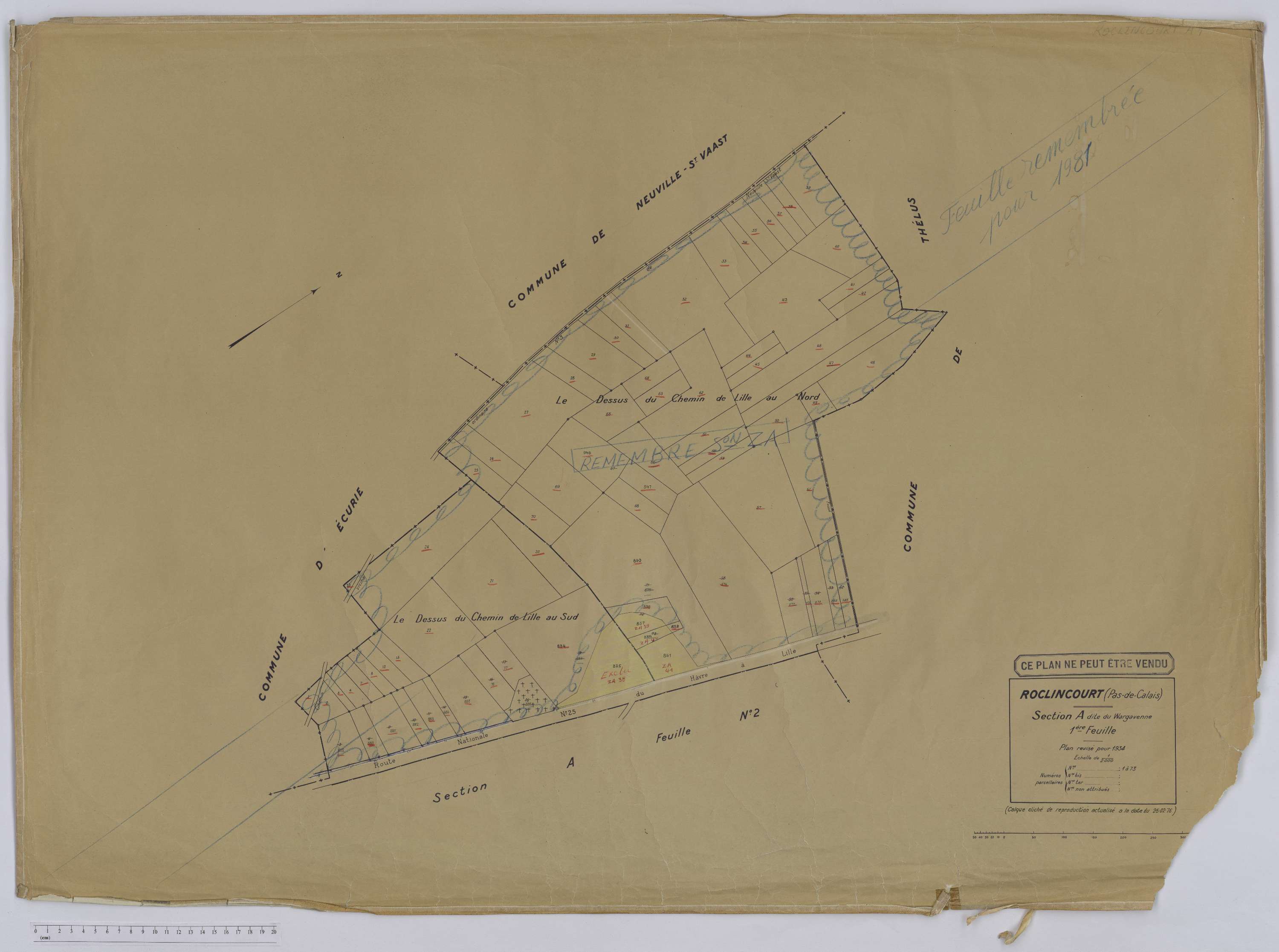Roclincourt - Section A, feuille 1.