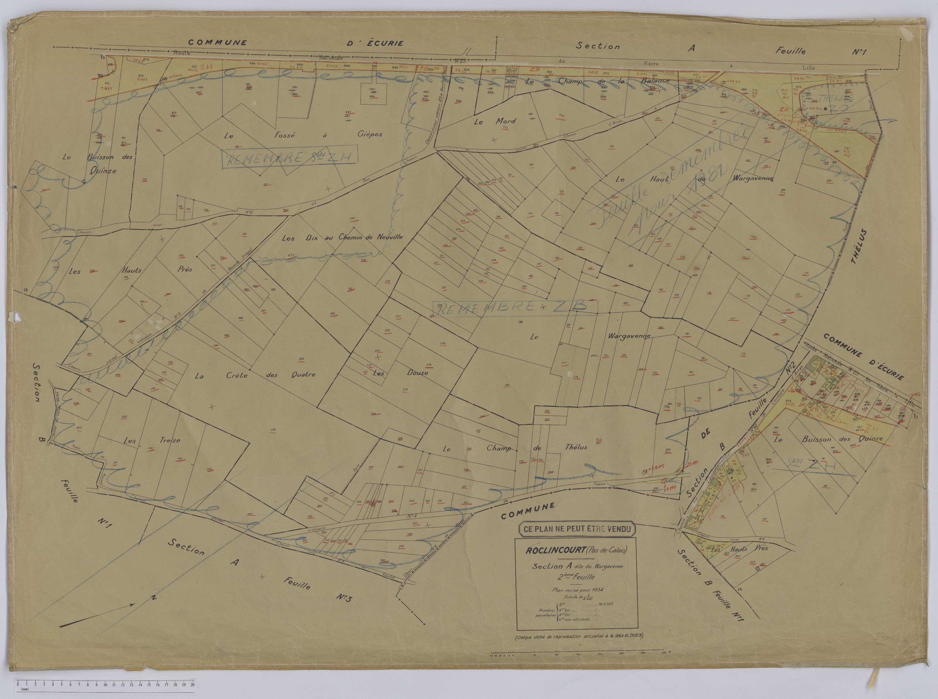 Roclincourt - Section A, feuille 2.