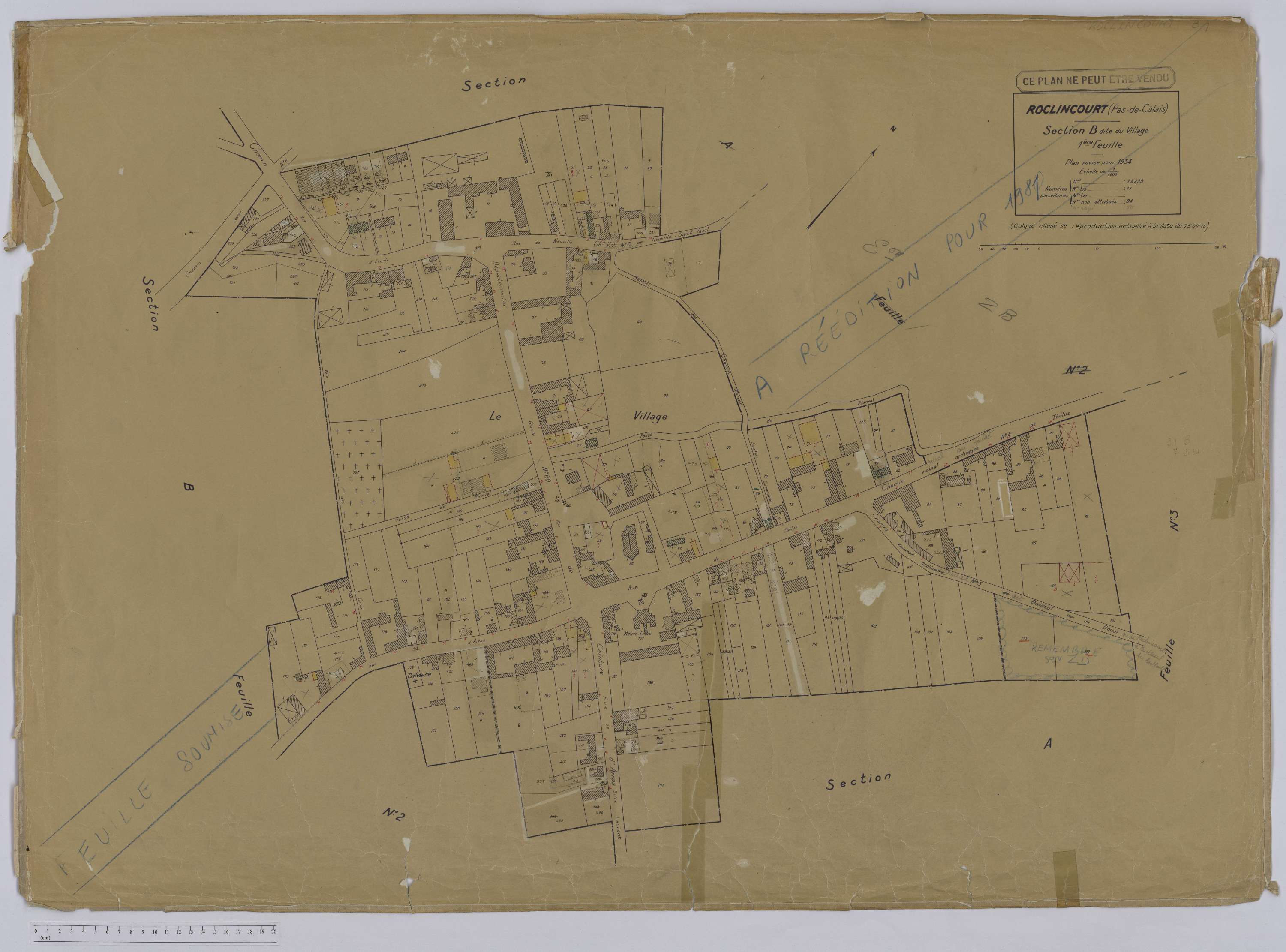 Roclincourt - Section B, feuille 1.