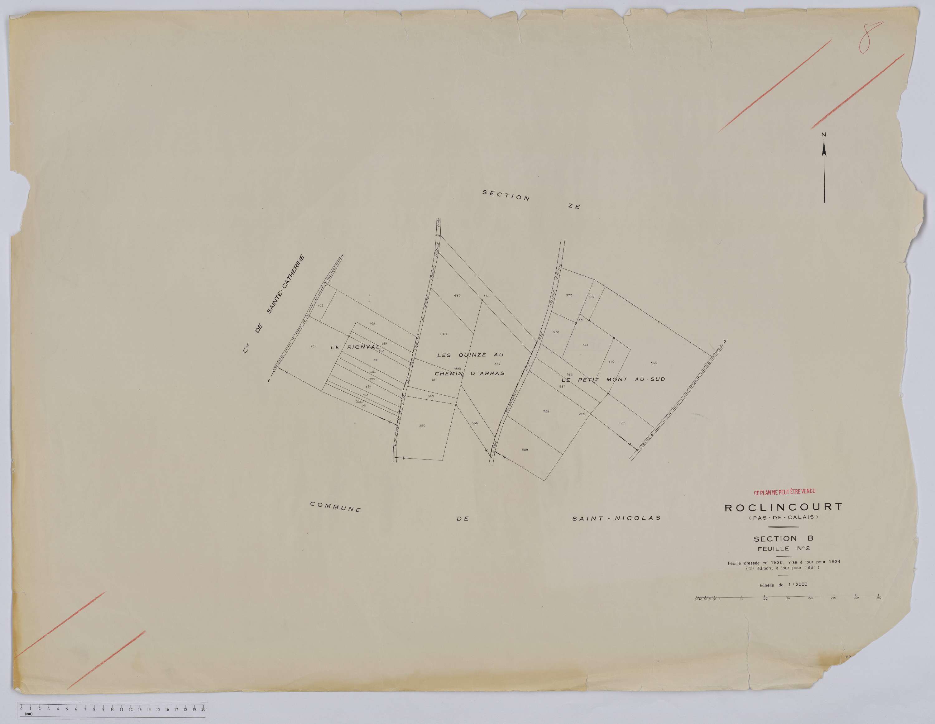 Roclincourt - Section B, feuille 2.