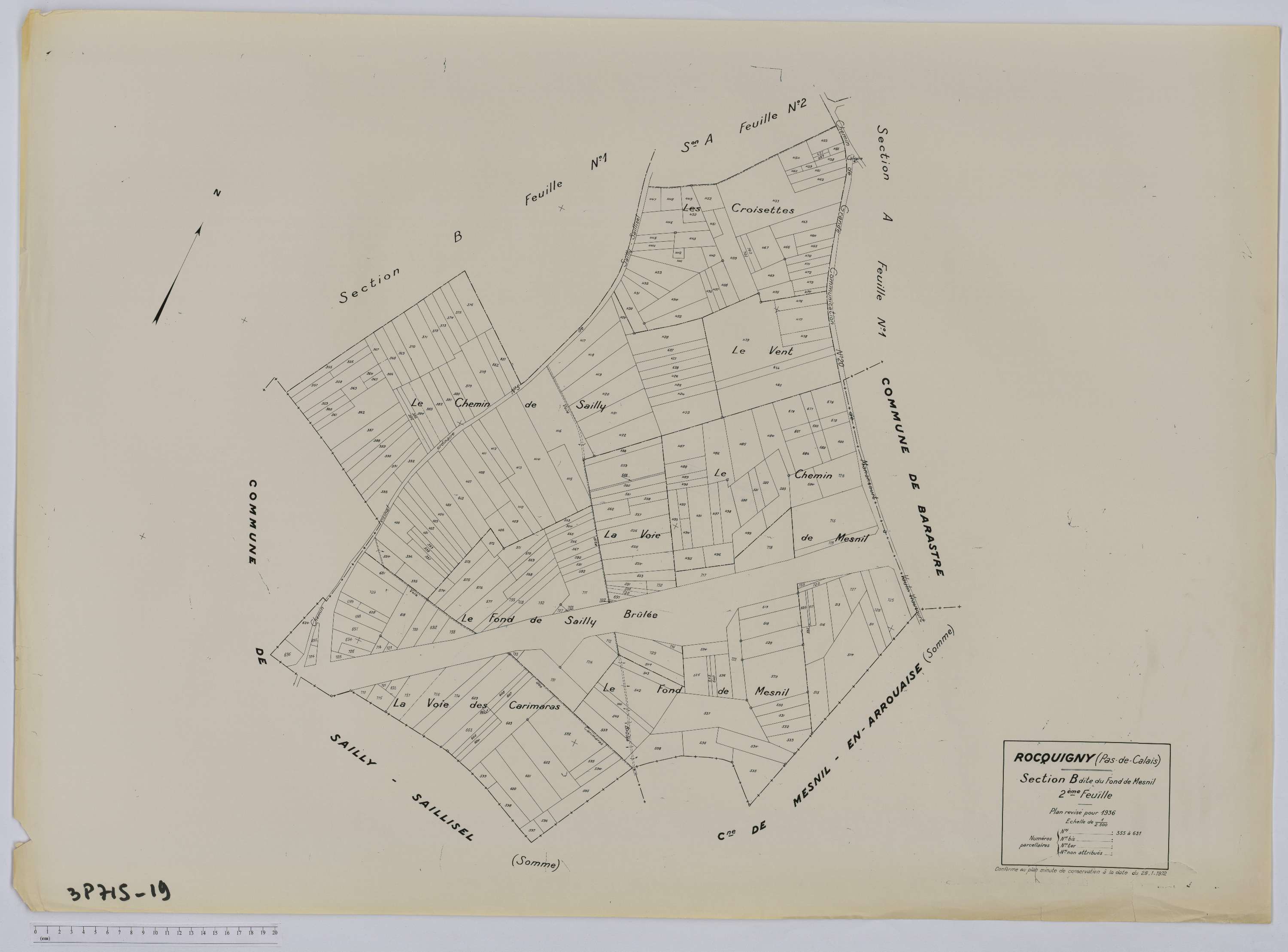 Rocquigny - Section B, feuille 2.