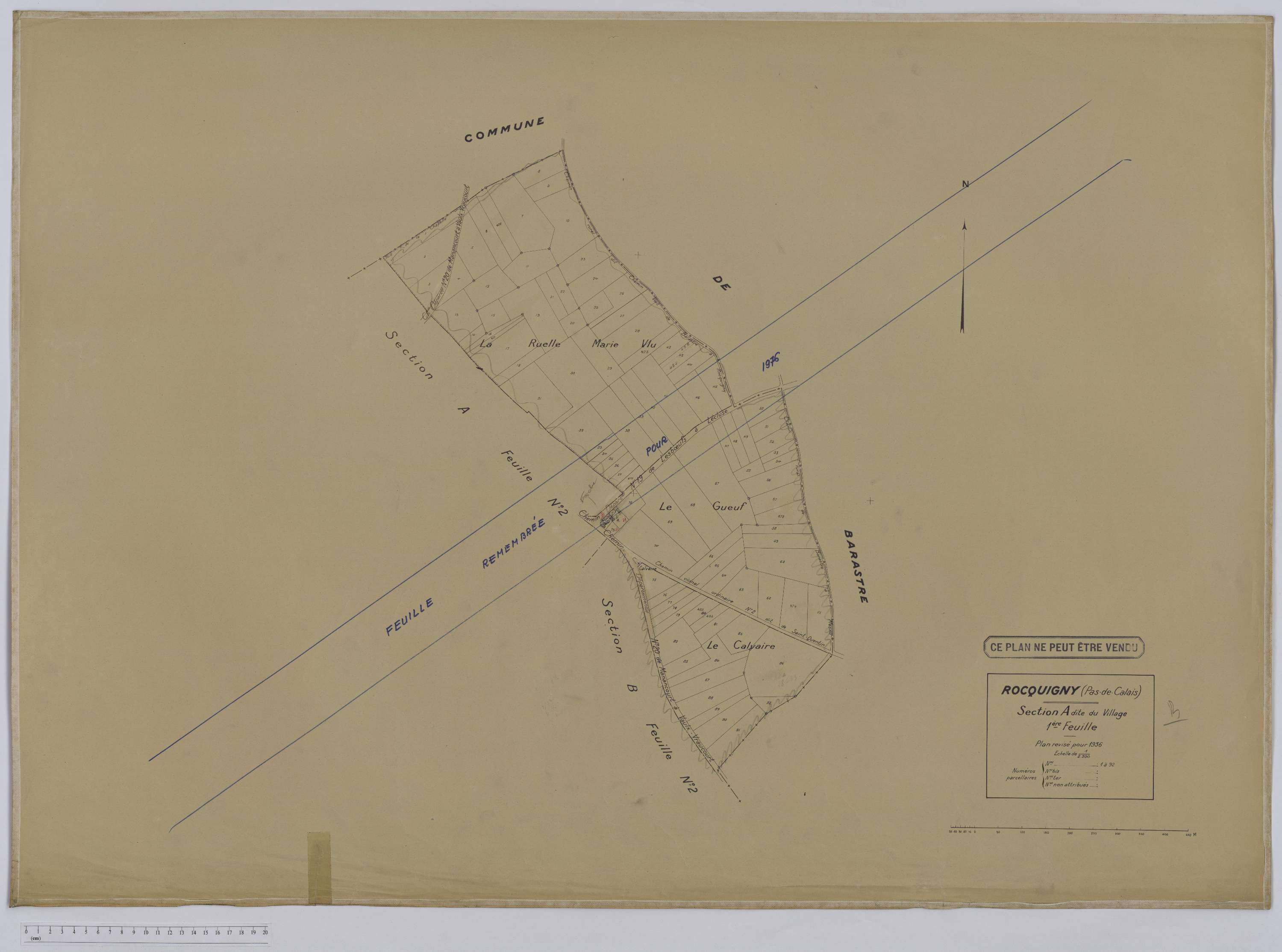 Rocquigny - Section A, feuille 1.