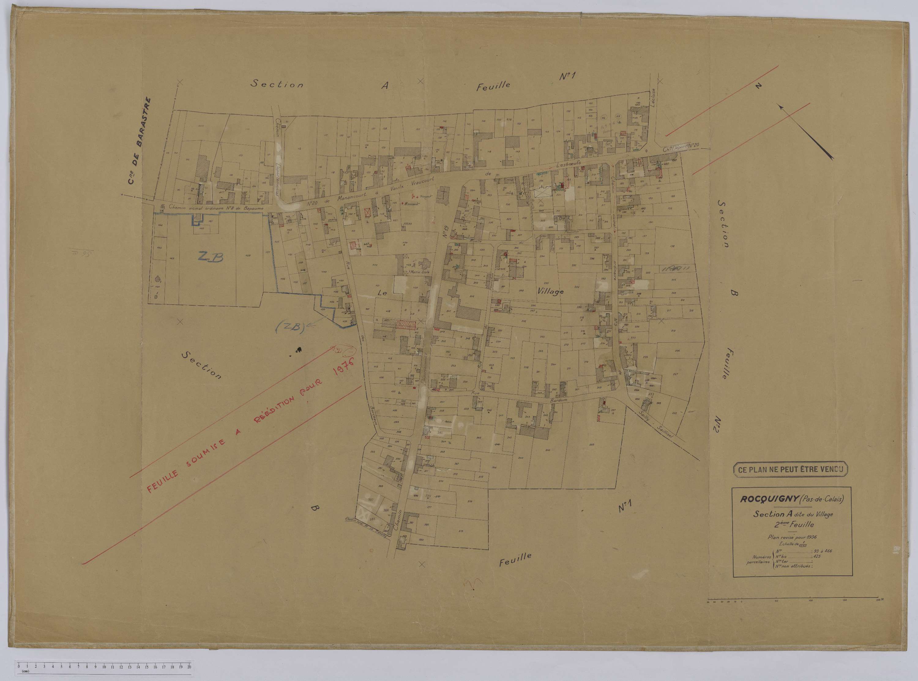 Rocquigny - Section A, feuille 2.