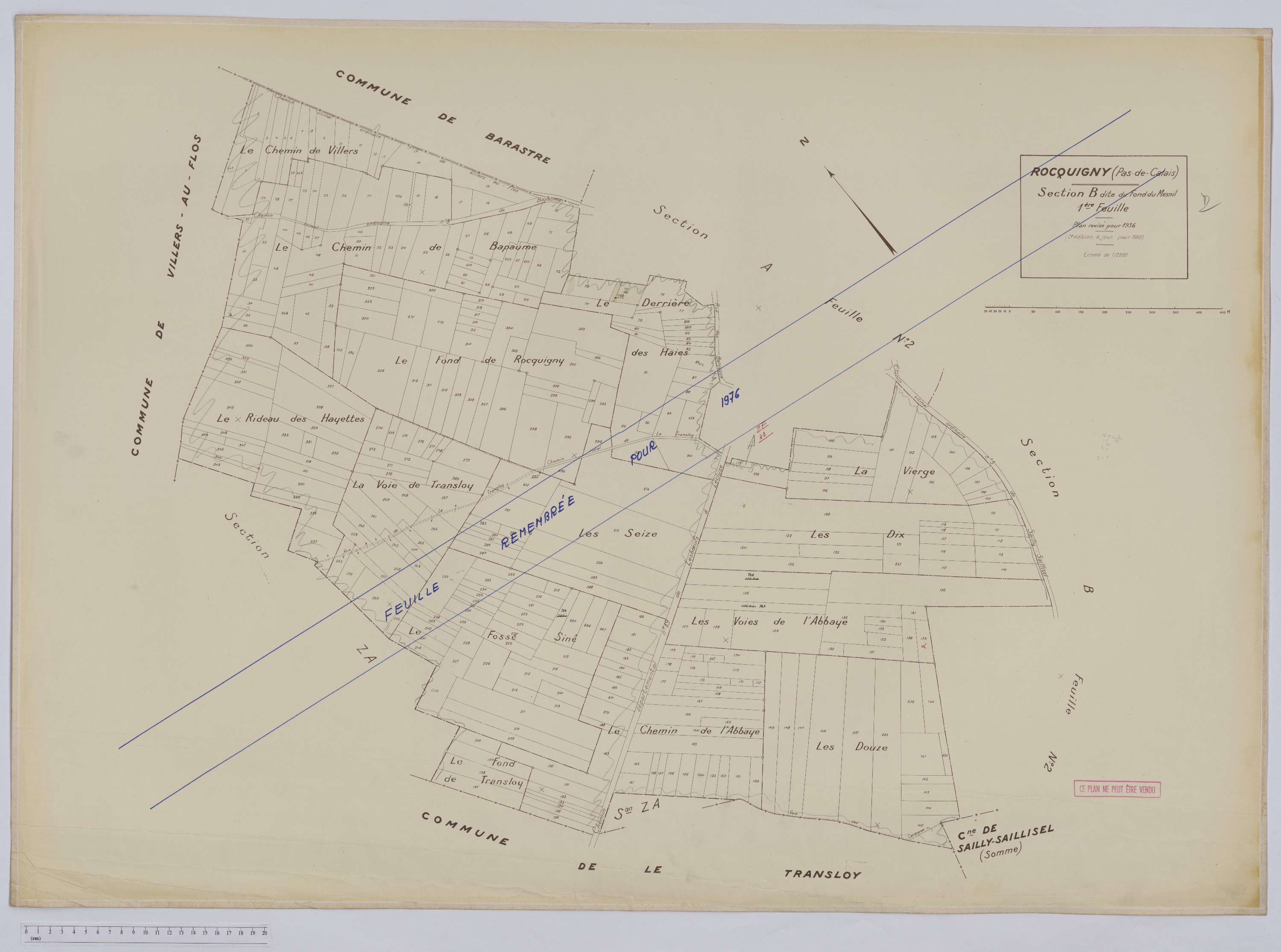 Rocquigny - Section B, feuille 1.