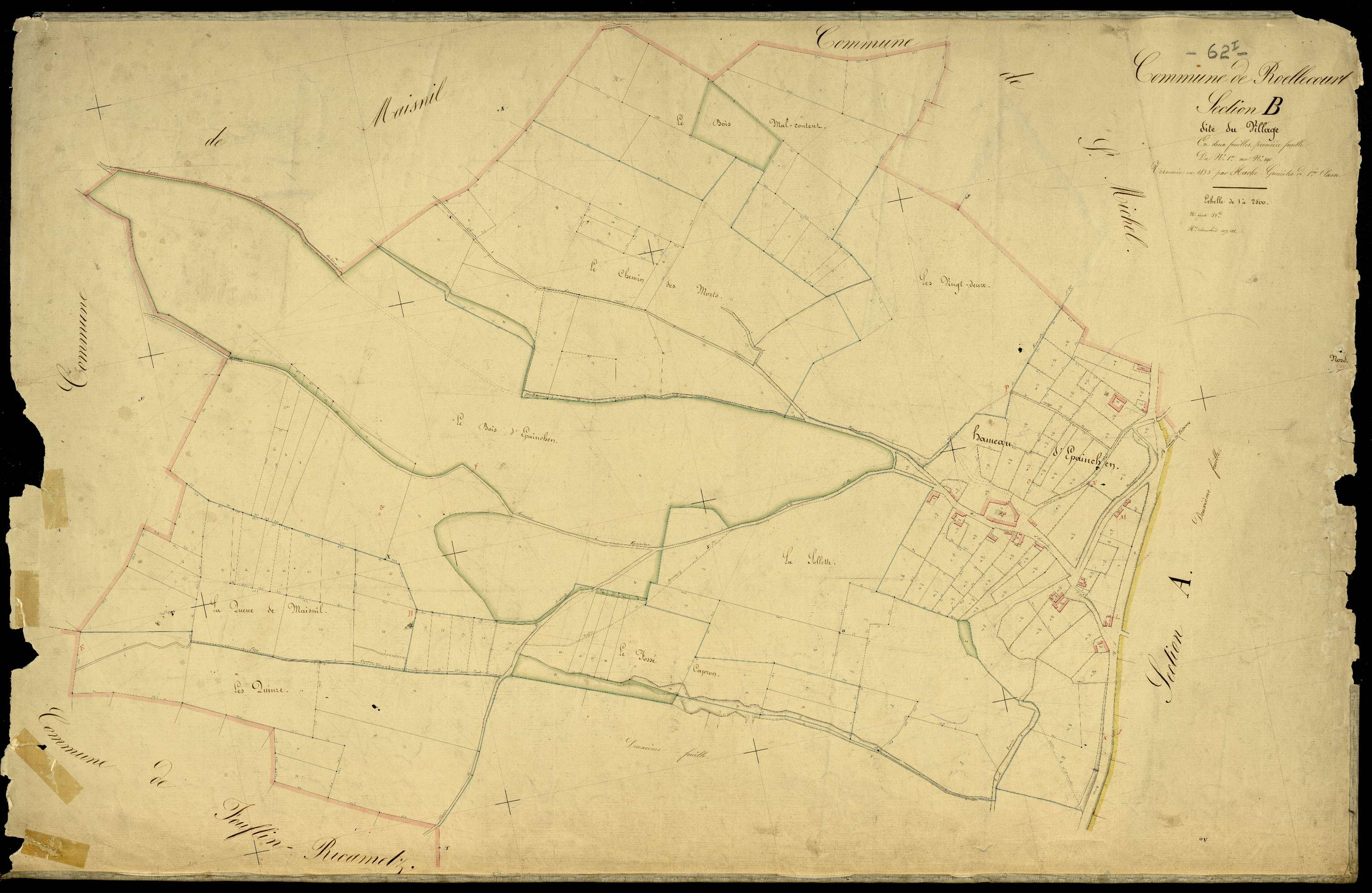 Roëllecourt - Section B, 1re feuille