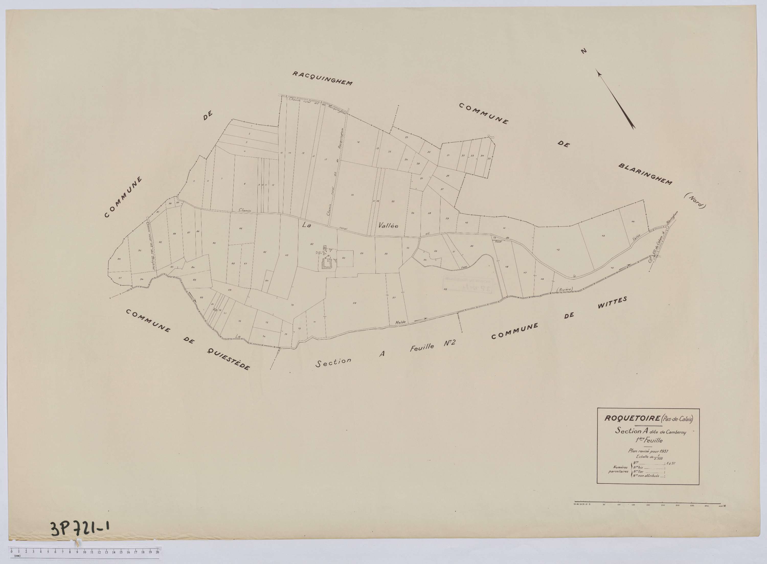 Roquetoire - Section A, feuille 1.
