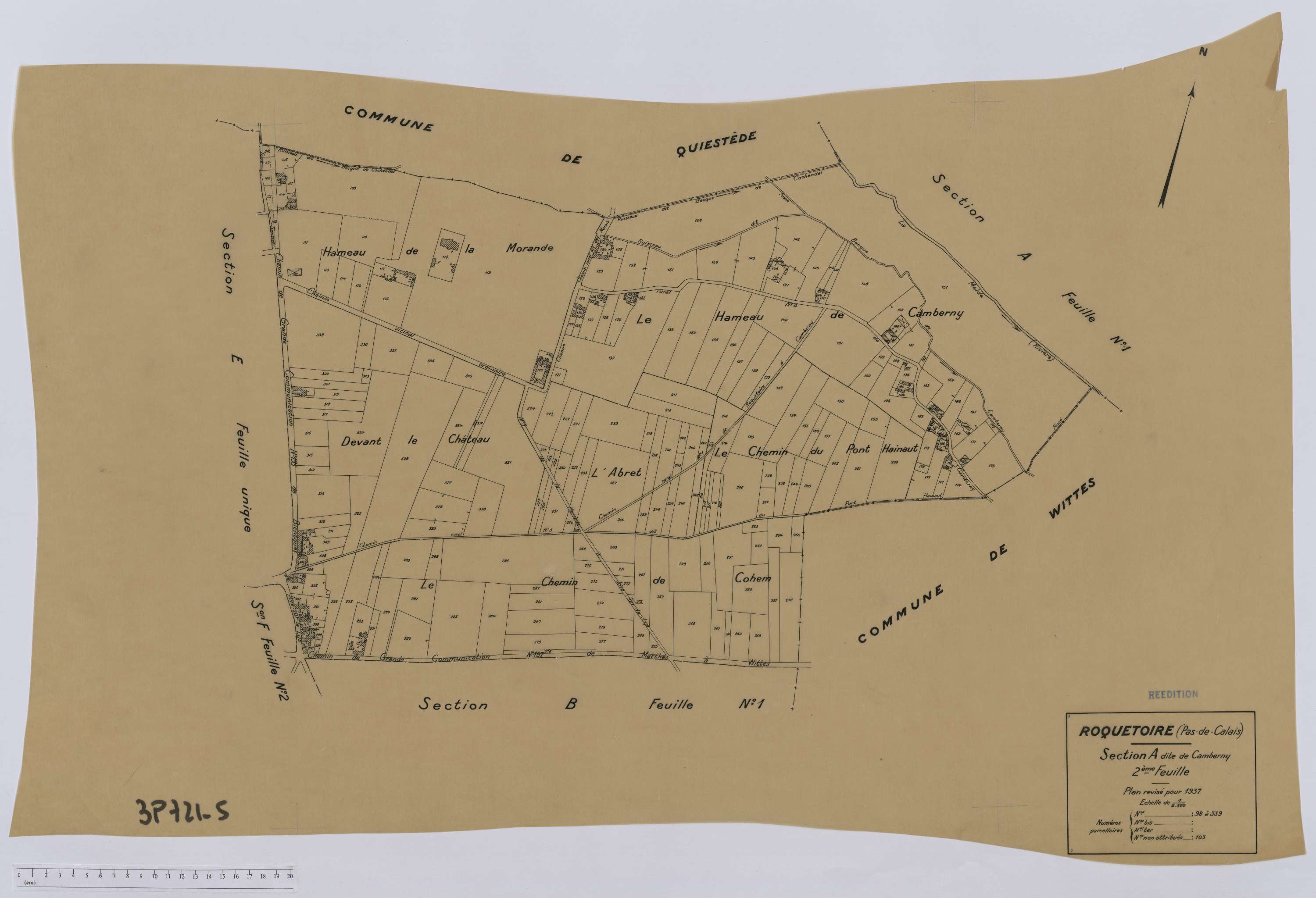 Roquetoire - Section A, feuille 2.