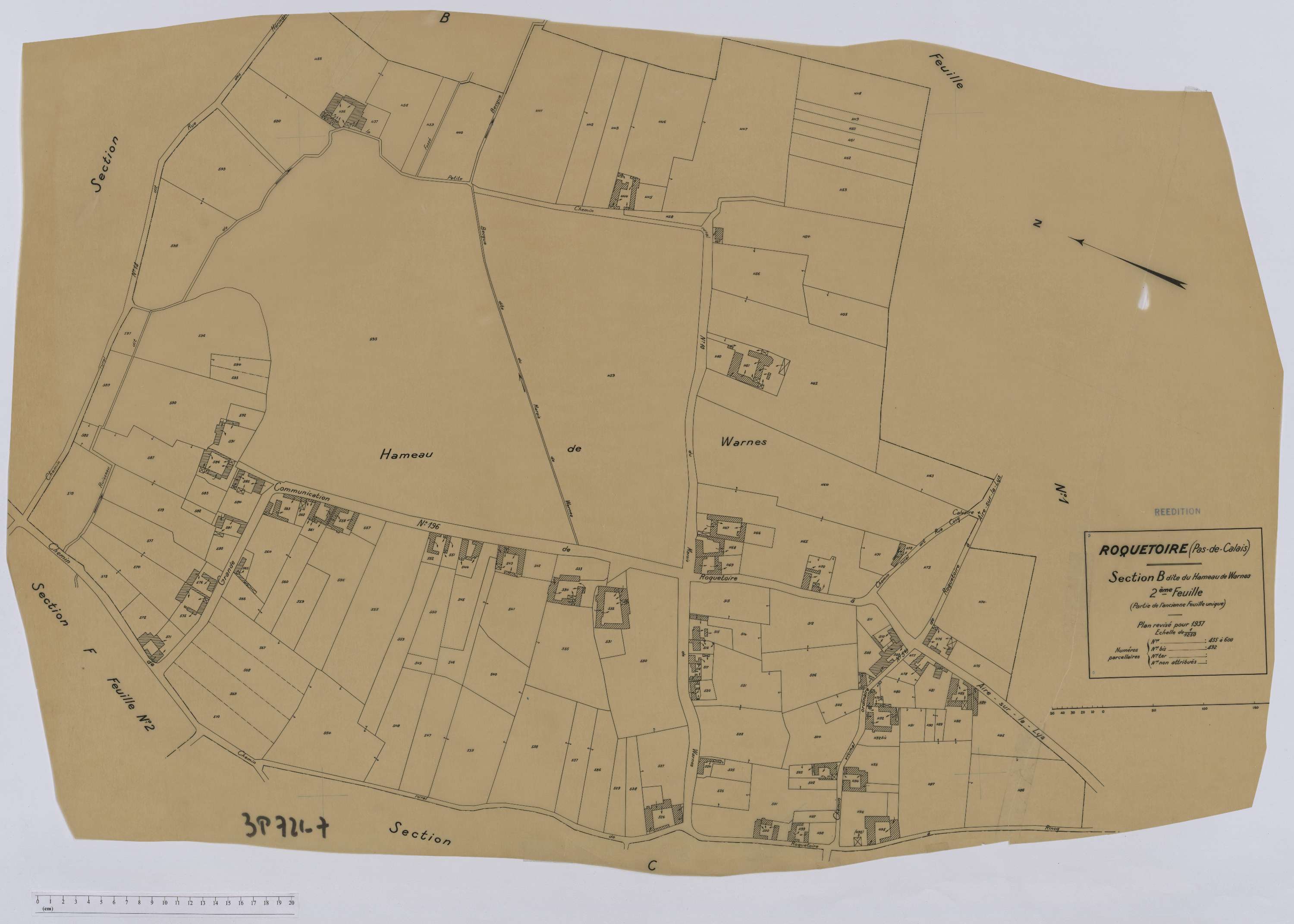 Roquetoire - Section B, feuille 2.